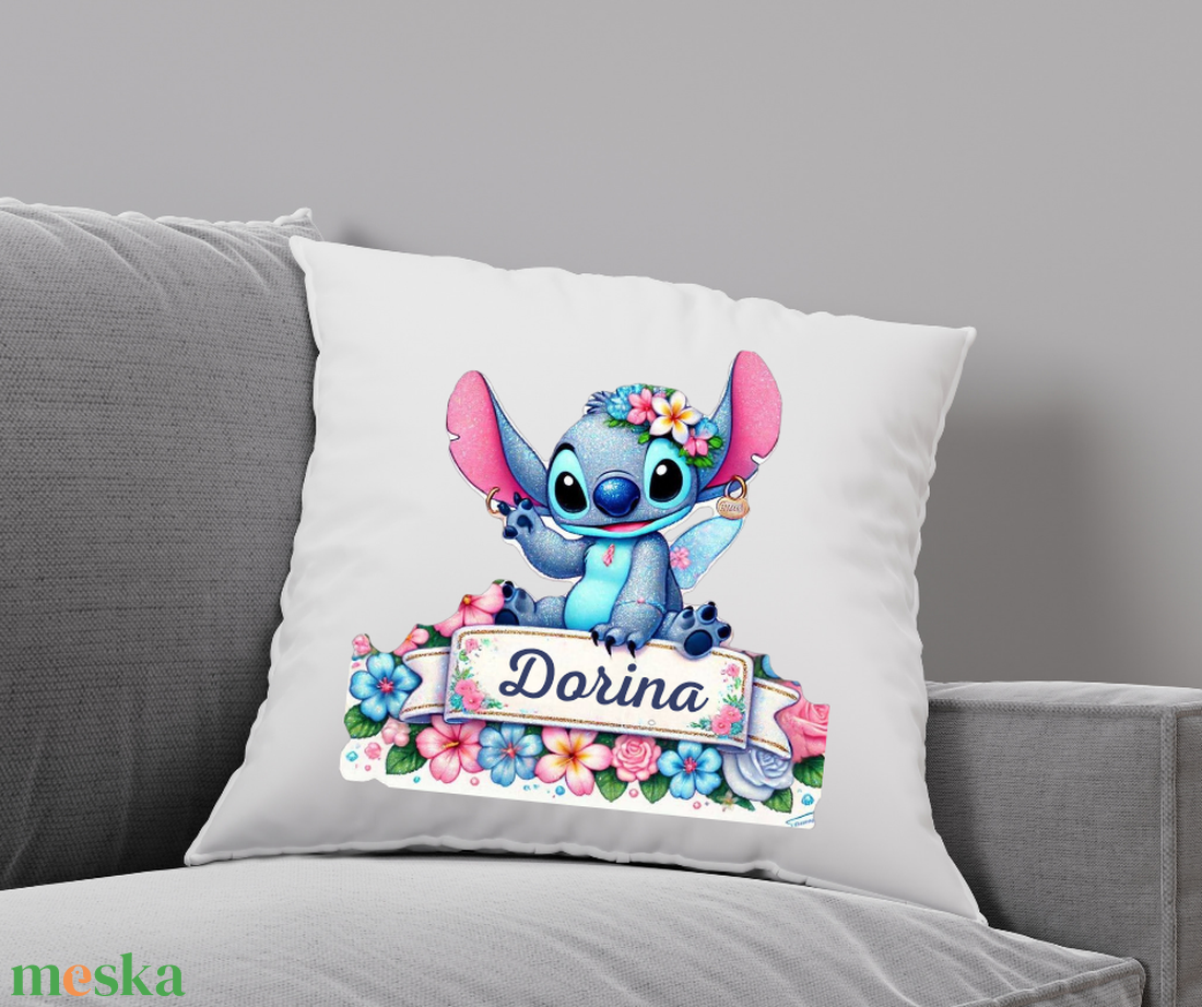 Egyedi párnahuzat vagy párna,névvel óvodába,  bármilyen mintával,ajándék minden alkalomra STITCH - baba - mama - babaszoba dekoráció - gyerek díszpárna - Meska.hu