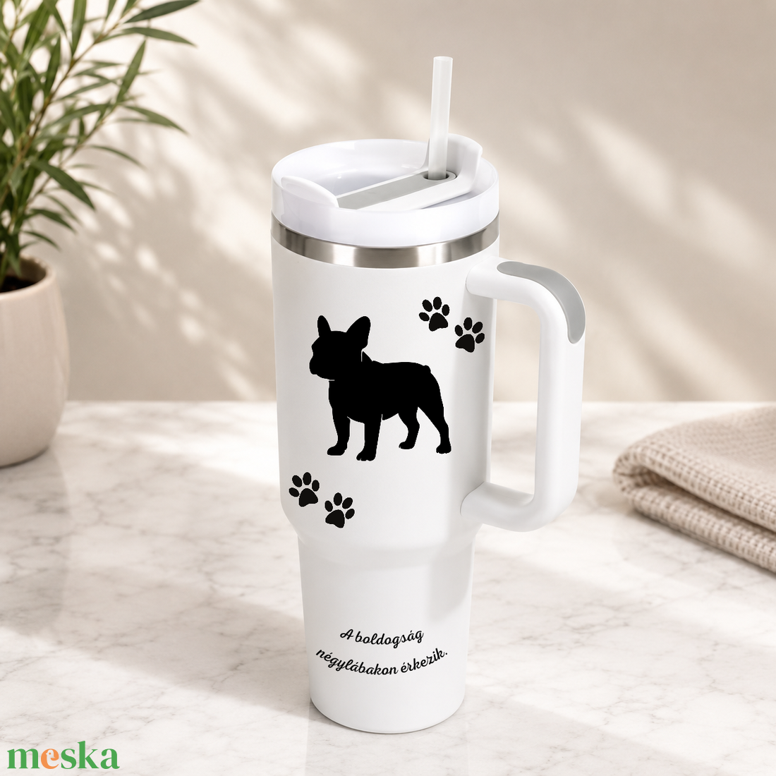 Egyedi kulacs, termosz, tumbler � praktikus és stílusos kiegészítő a mindennapokra francia bulldog  - otthon & életmód - konyhafelszerelés, tálalás - italos kellékek - termoszok - Meska.hu