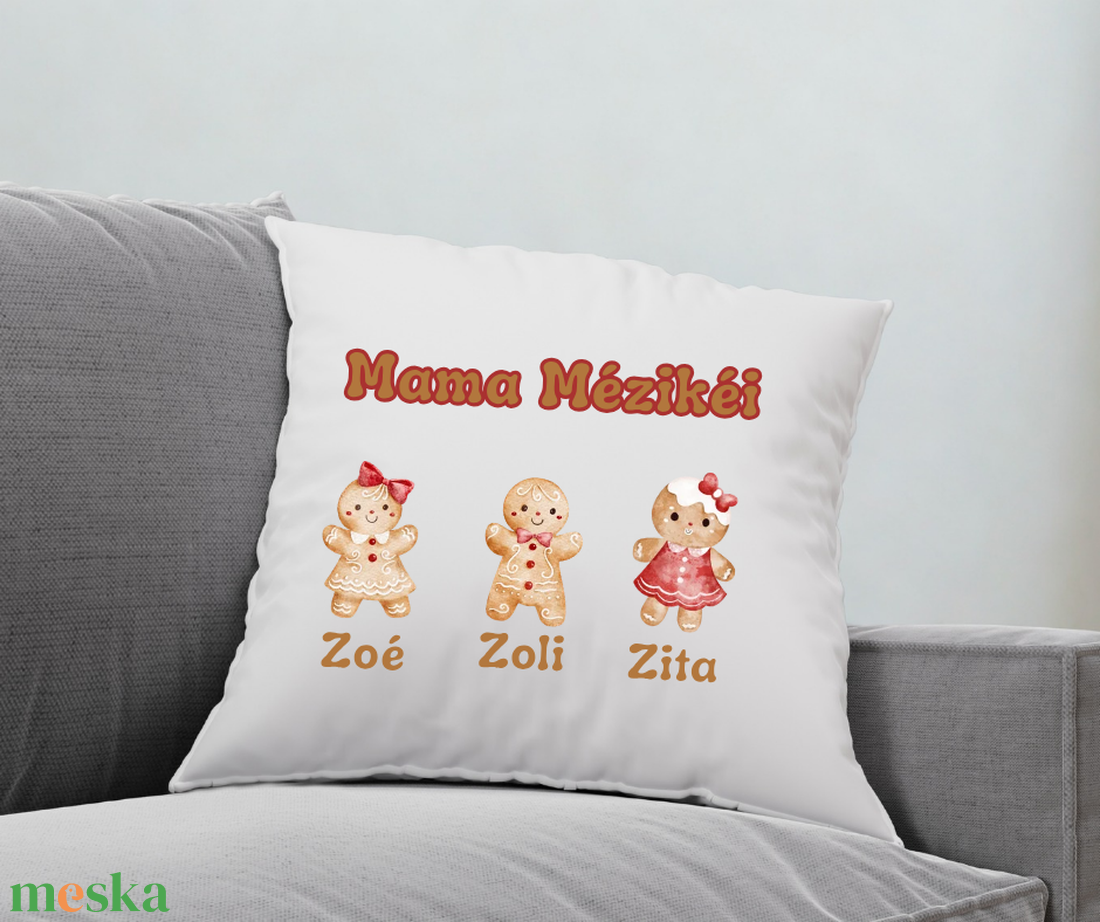 Egyedi párnahuzat vagy párna névvel, felirattal , karácsonyi ajándék, Mama mézikéi - otthon & életmód - lakástextil - párna & párnahuzat - díszpárna (belsővel együtt) - Meska.hu