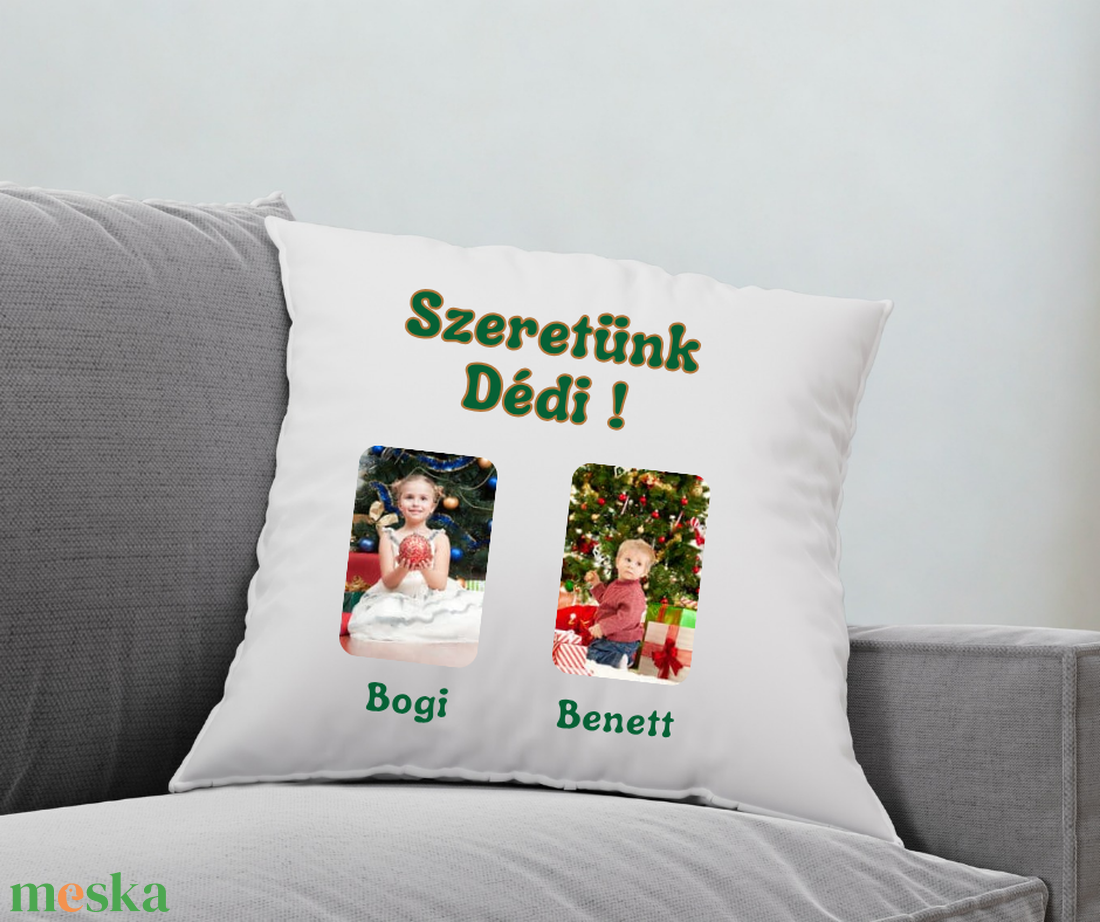 Egyedi párnahuzat vagy párna névvel, felirattal , karácsonyi ajándék fotóval - otthon & életmód - lakástextil - párna & párnahuzat - díszpárna (belsővel együtt) - Meska.hu
