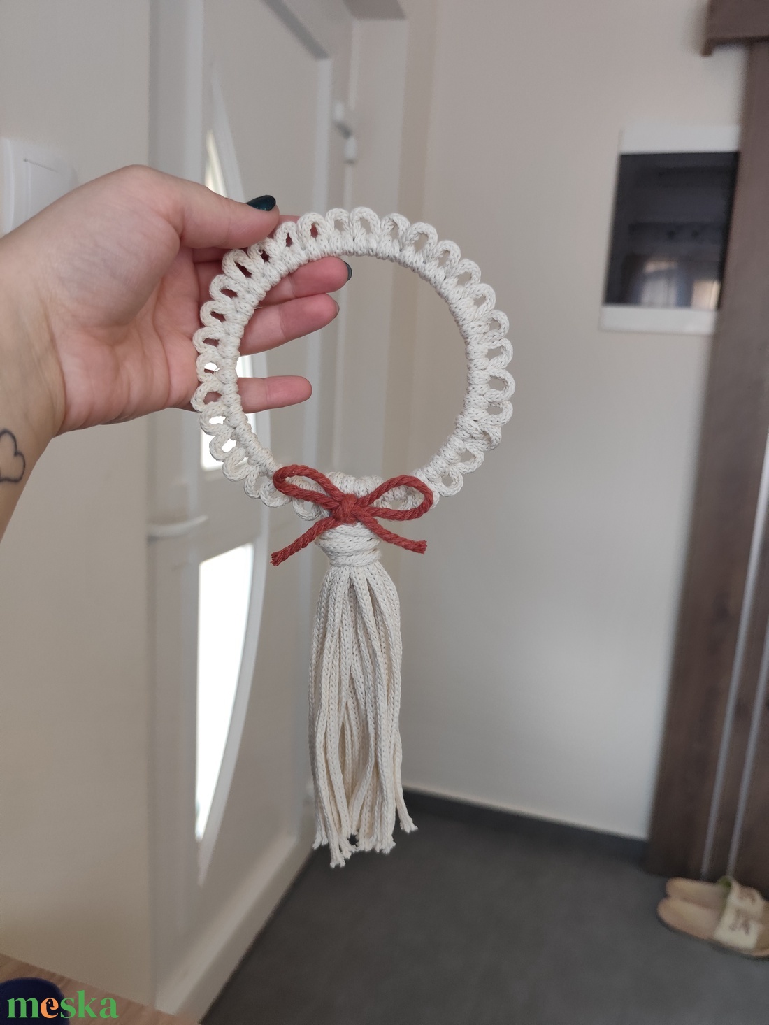 Makramé dísz - esküvő - dekoráció - asztaldísz - Meska.hu