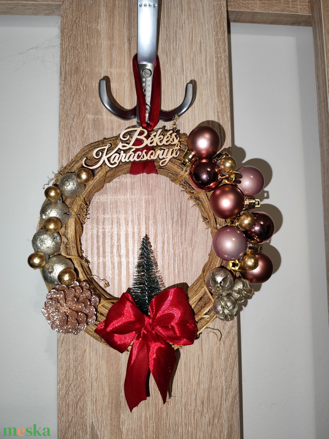 Ajtó kopogtató  - karácsony - adventi díszek - adventi ajtódísz - Meska.hu