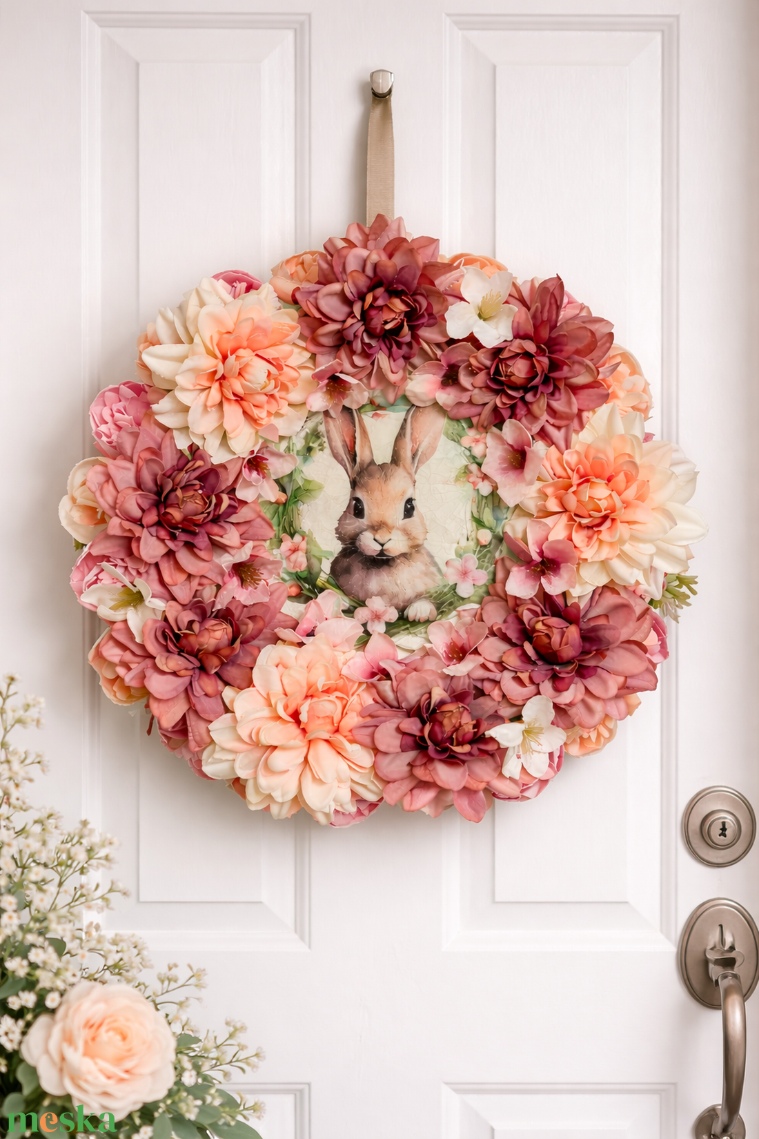 Nyuszis kopogtató  - otthon & életmód - dekoráció - ajtó- és ablak dekoráció - ajtódísz & kopogtató - Meska.hu