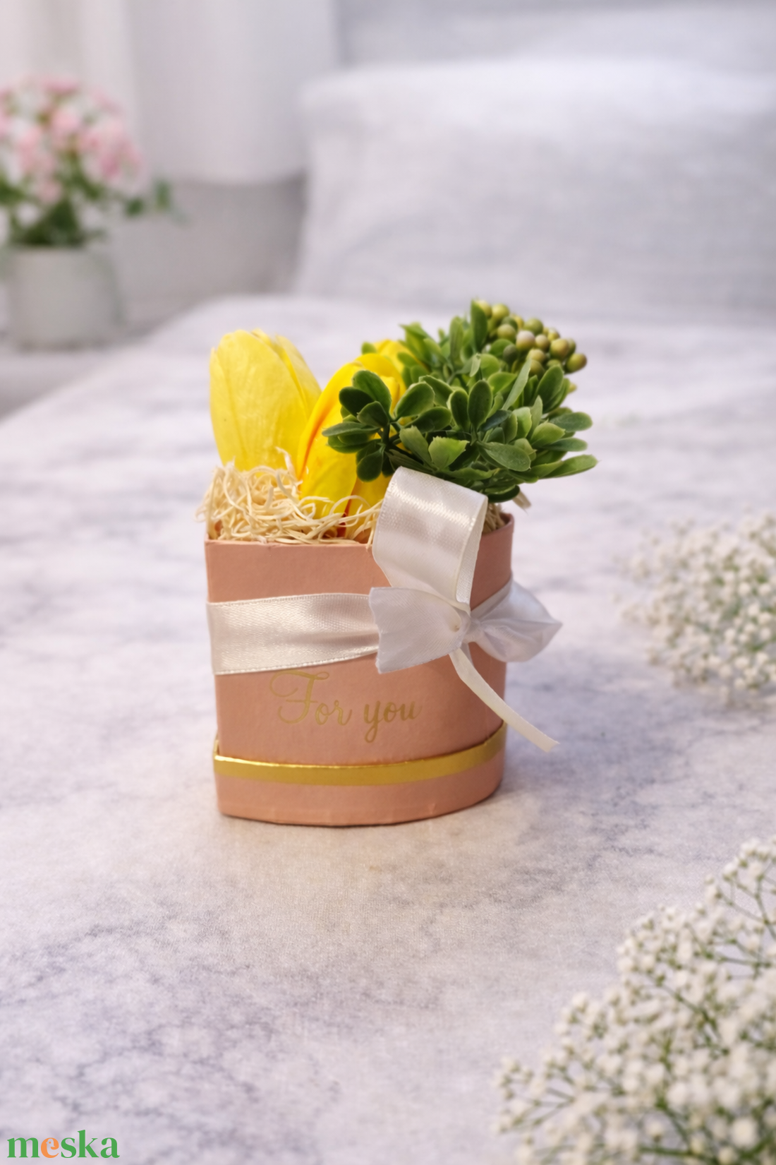 Szív alakú box - otthon & életmód - virágdekoráció - virágok - virágbox - Meska.hu