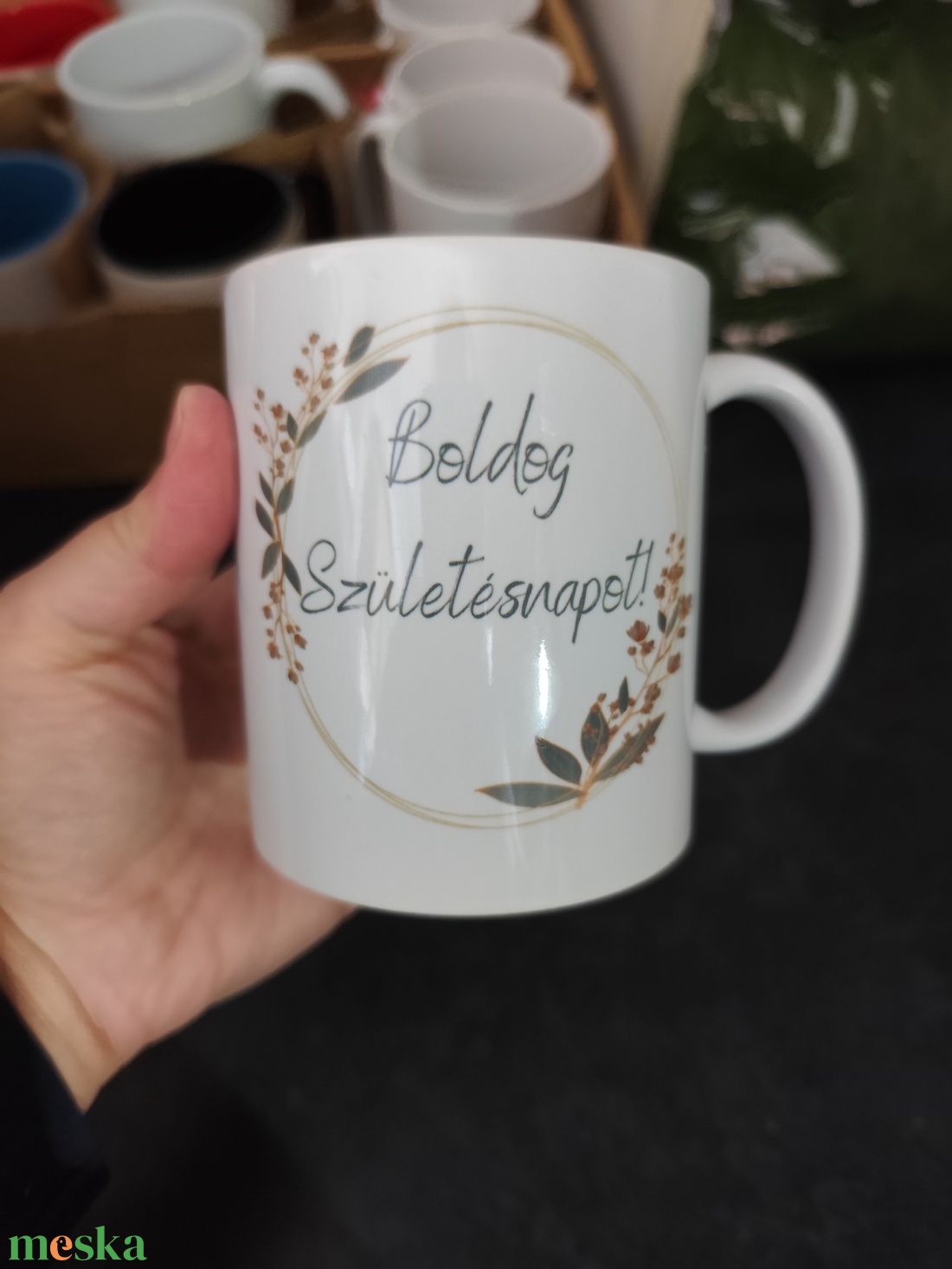 Boldog születésnapot bögre  - otthon & életmód - konyhafelszerelés, tálalás - tálalás - bögre & csésze - Meska.hu