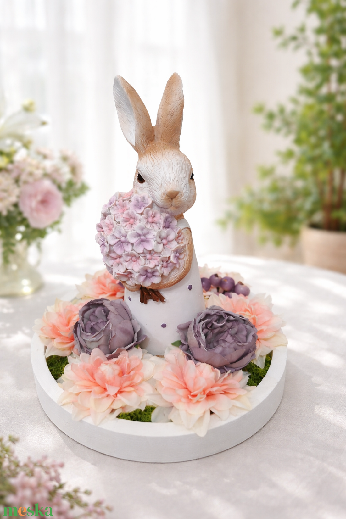 Nyuszis asztal dekoráció  - karácsony - karácsonyi lakásdekoráció - ünnepi asztaldekoráció - Meska.hu