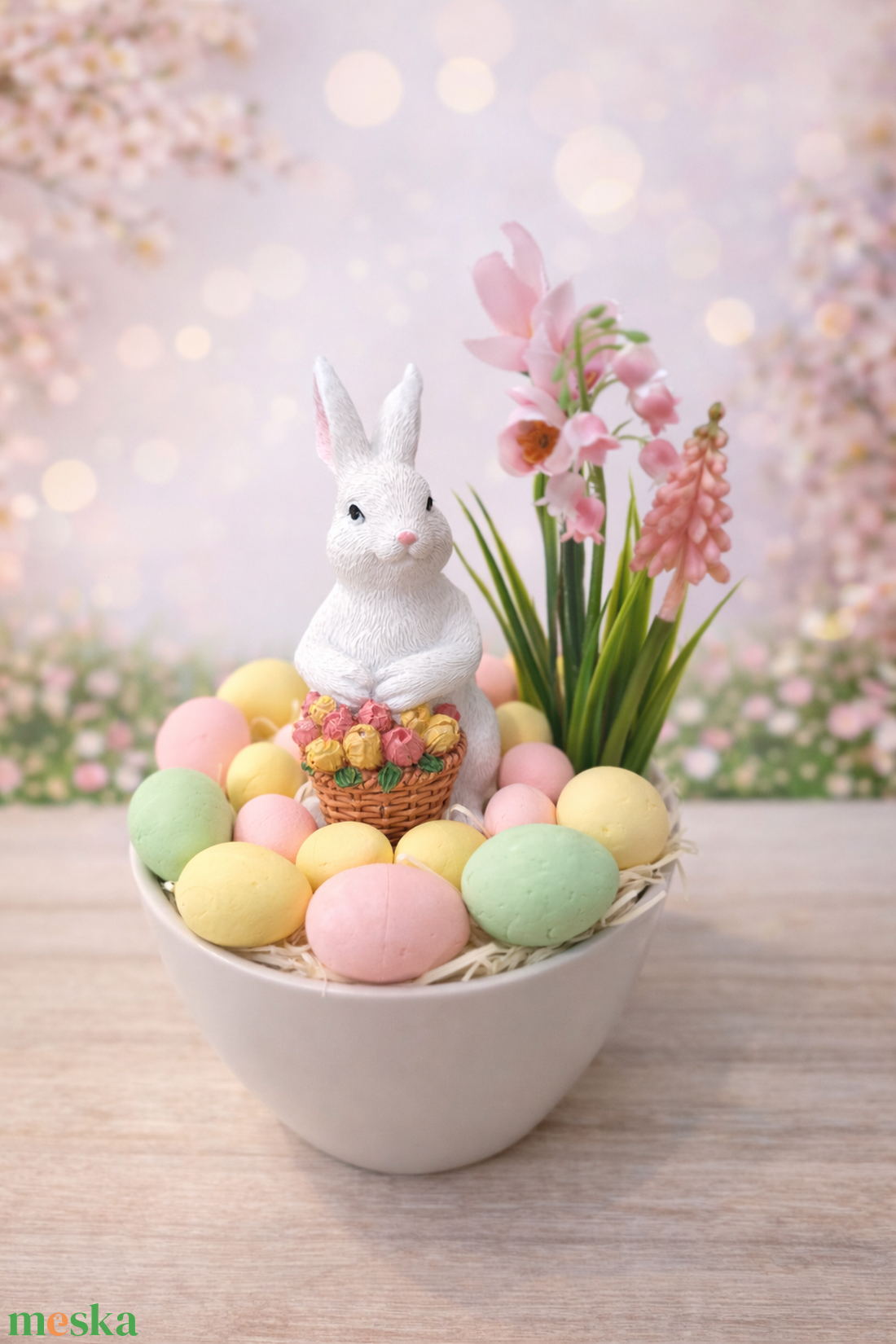 Nyuszis kaspó  - karácsony - karácsonyi lakásdekoráció - ünnepi asztaldekoráció - Meska.hu