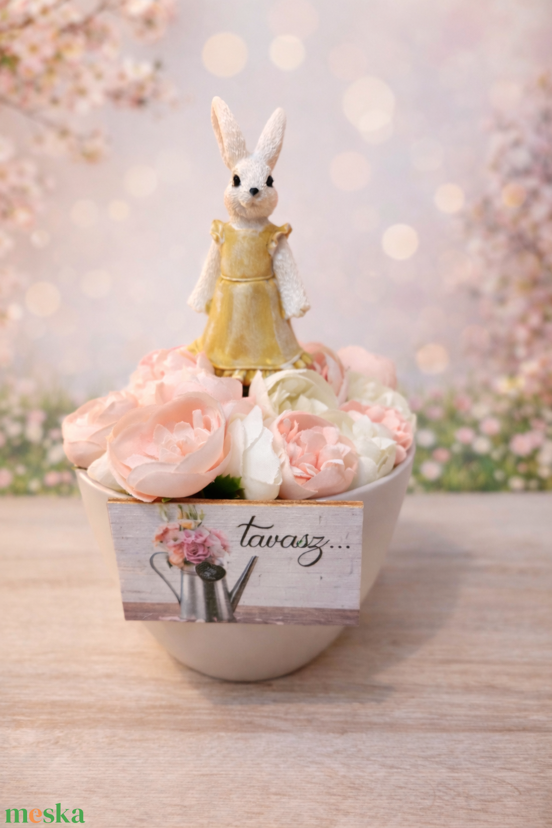 Nyuszis asztal dekoráció  - karácsony - karácsonyi lakásdekoráció - ünnepi asztaldekoráció - Meska.hu