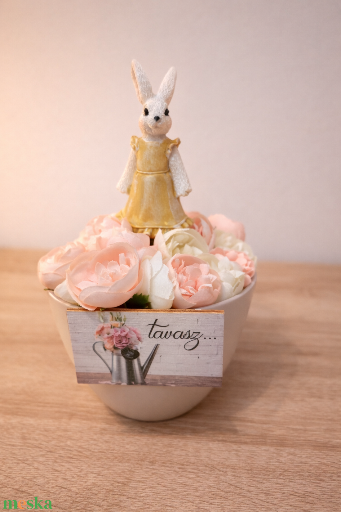 Nyuszis asztal dekoráció  - karácsony - karácsonyi lakásdekoráció - ünnepi asztaldekoráció - Meska.hu