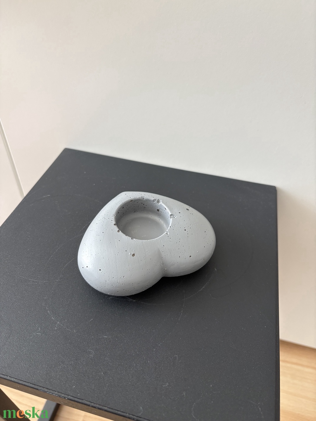 Szív formájú beton mécsestartó - otthon & életmód - gyertya, illat, aroma - mécses és mécsestartó - Meska.hu