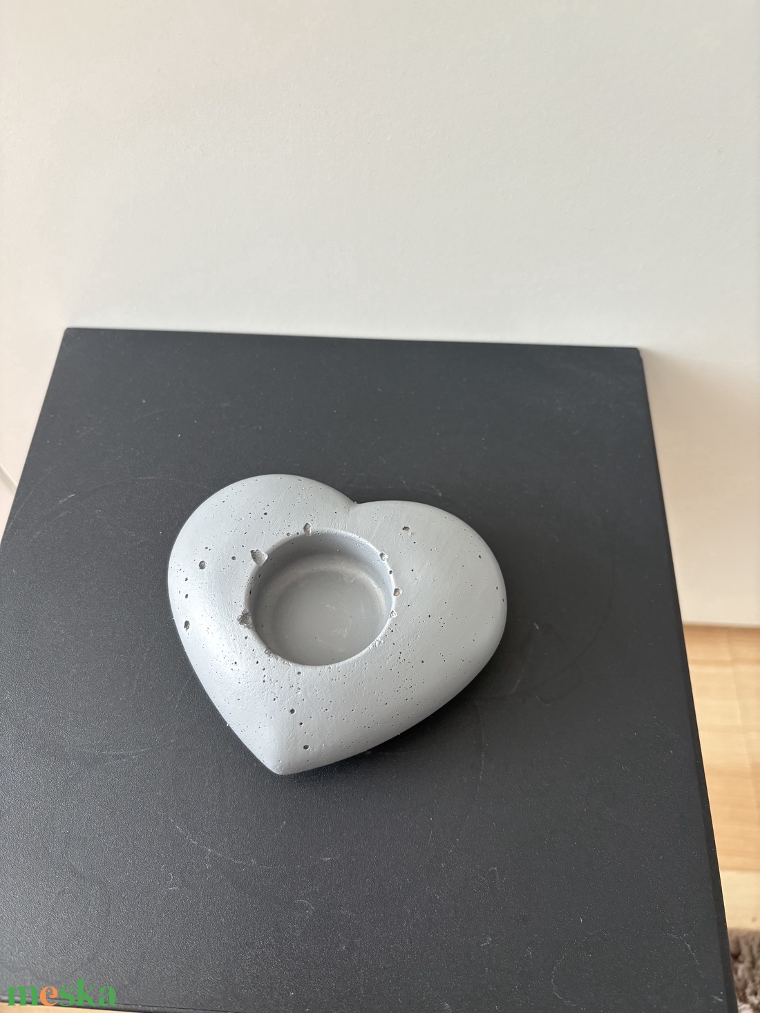 Szív formájú beton mécsestartó - otthon & életmód - gyertya, illat, aroma - mécses és mécsestartó - Meska.hu