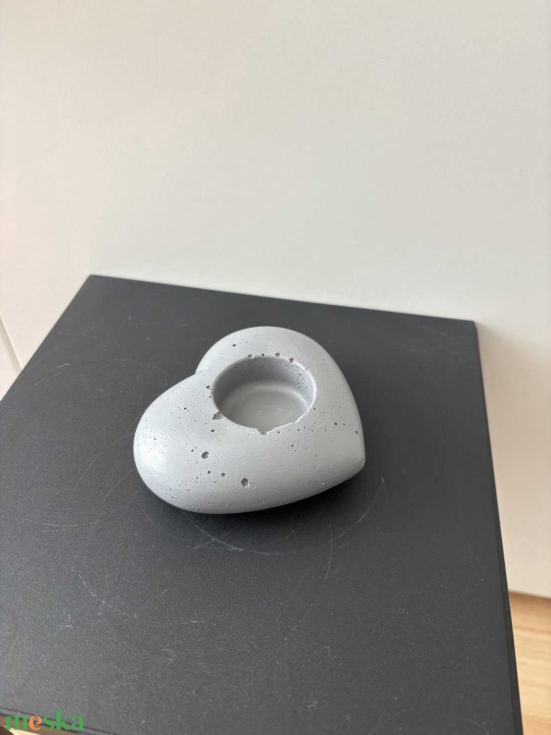 Szív formájú beton mécsestartó - otthon & életmód - gyertya, illat, aroma - mécses és mécsestartó - Meska.hu