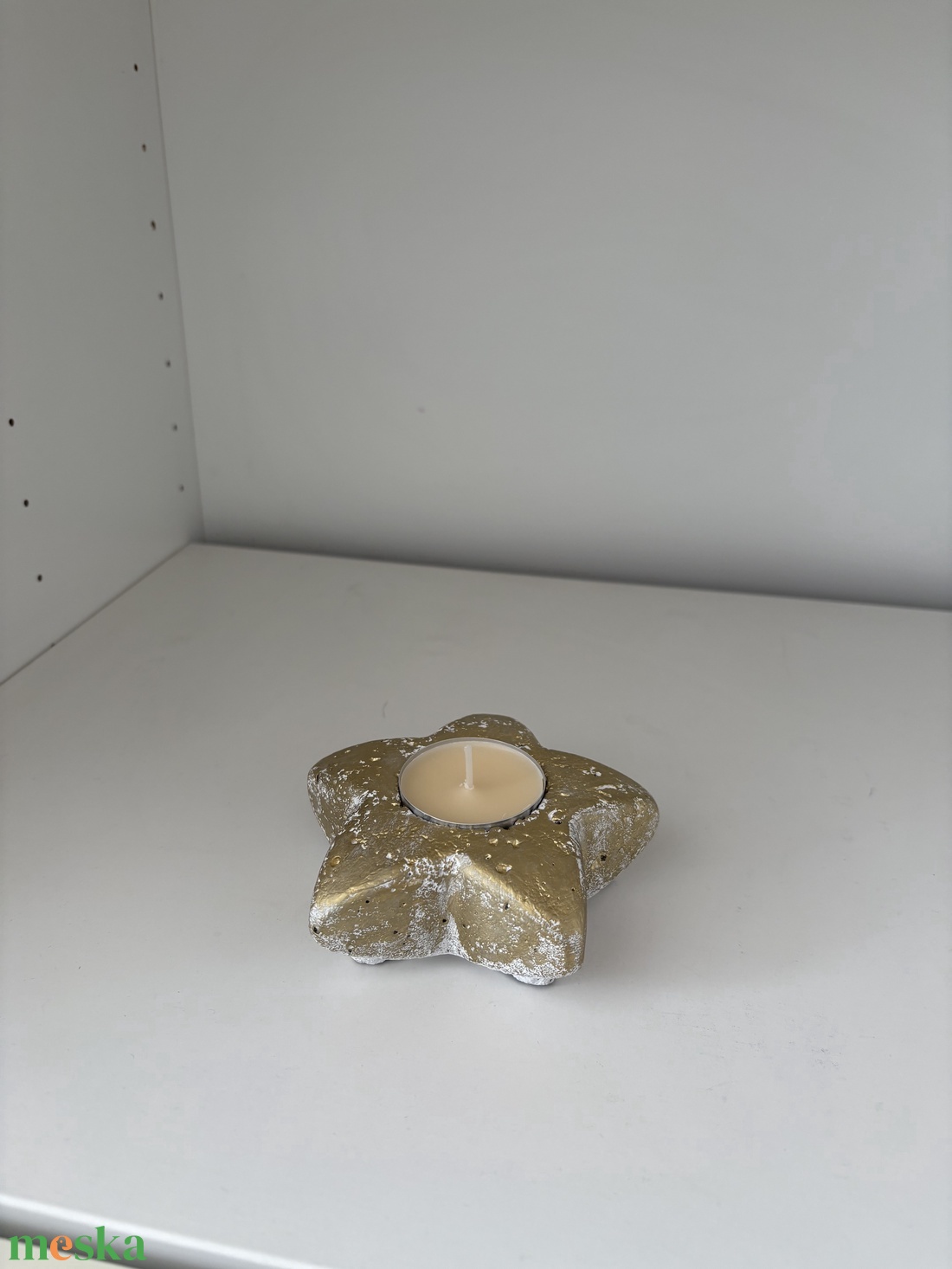 Csillag formájú beton mécsestartó - otthon & életmód - gyertya, illat, aroma - mécses és mécsestartó - Meska.hu