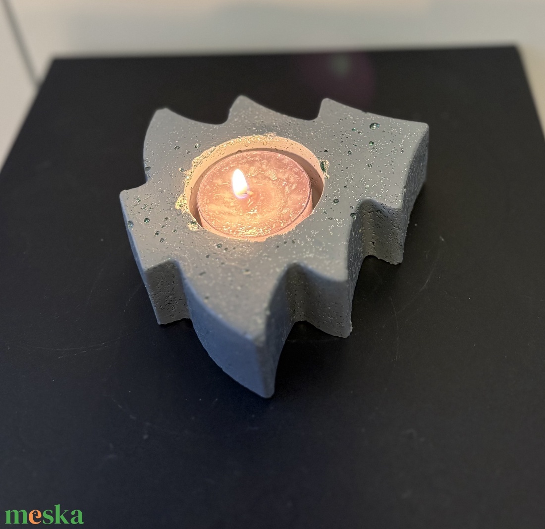 Fenyőfa formájú beton mécsestartó - otthon & életmód - gyertya, illat, aroma - mécses és mécsestartó - Meska.hu