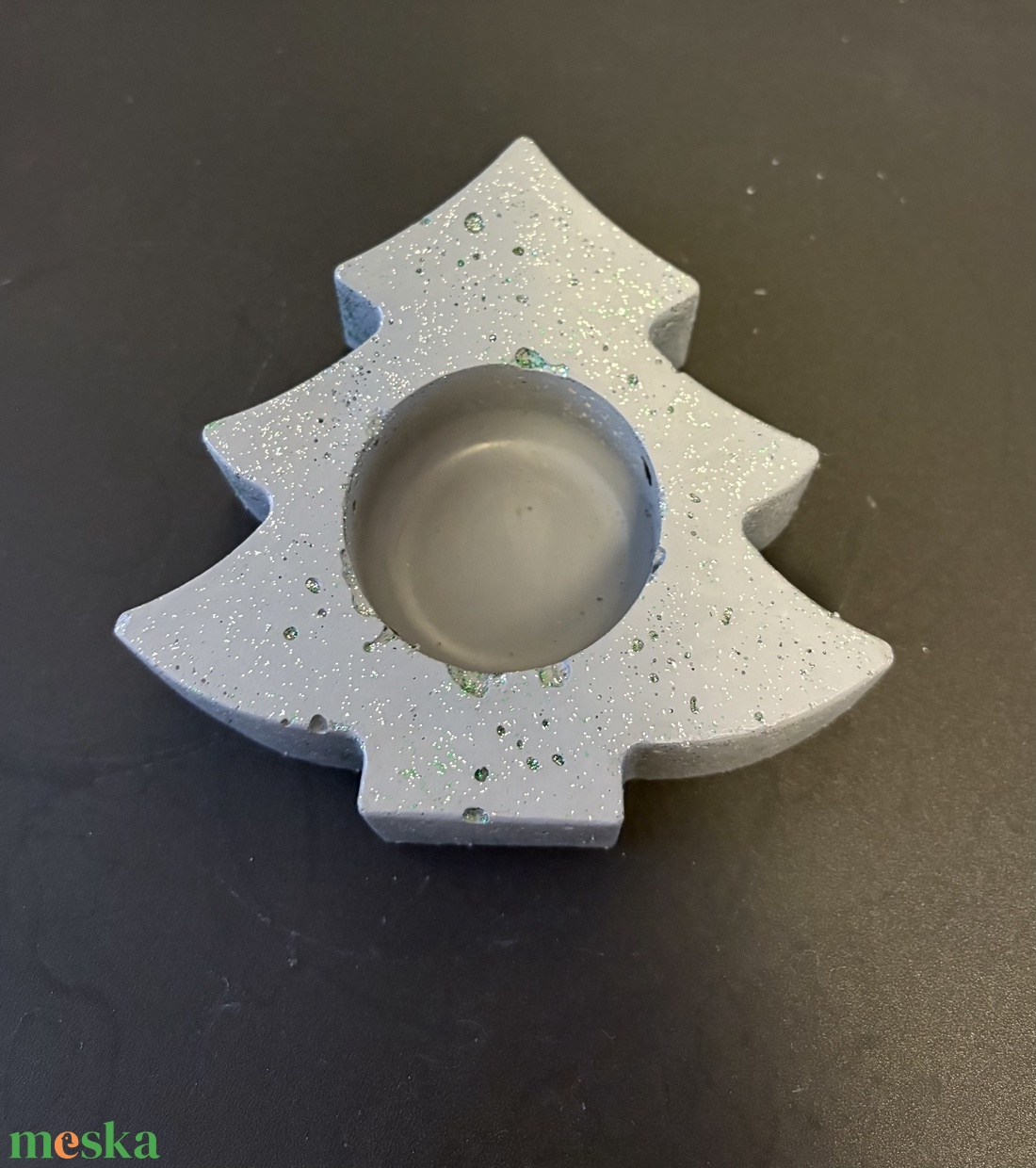 Fenyőfa formájú beton mécsestartó - otthon & életmód - gyertya, illat, aroma - mécses és mécsestartó - Meska.hu