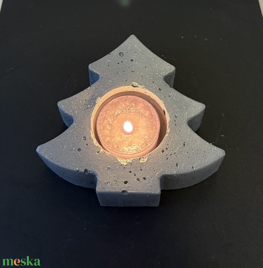 Fenyőfa formájú beton mécsestartó - otthon & életmód - gyertya, illat, aroma - mécses és mécsestartó - Meska.hu