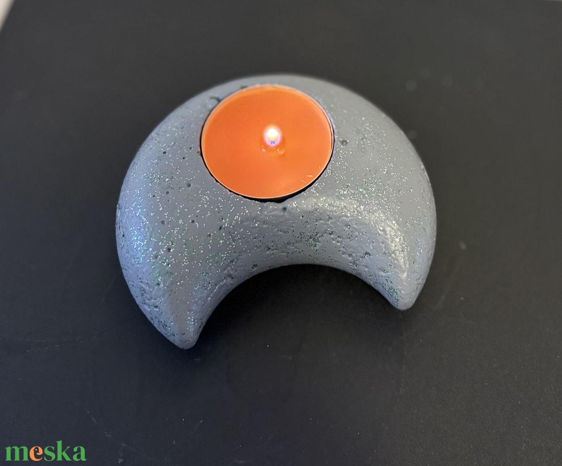 Hold formájú beton mécsestartó - otthon & életmód - gyertya, illat, aroma - mécses és mécsestartó - Meska.hu