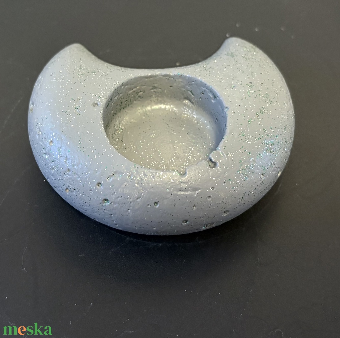 Hold formájú beton mécsestartó - otthon & életmód - gyertya, illat, aroma - mécses és mécsestartó - Meska.hu