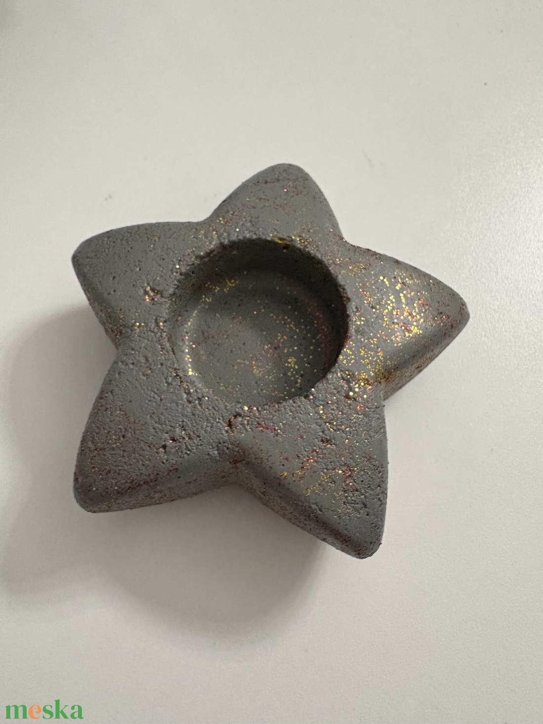 Csillag formájú beton mécsestartó - otthon & életmód - gyertya, illat, aroma - mécses és mécsestartó - Meska.hu