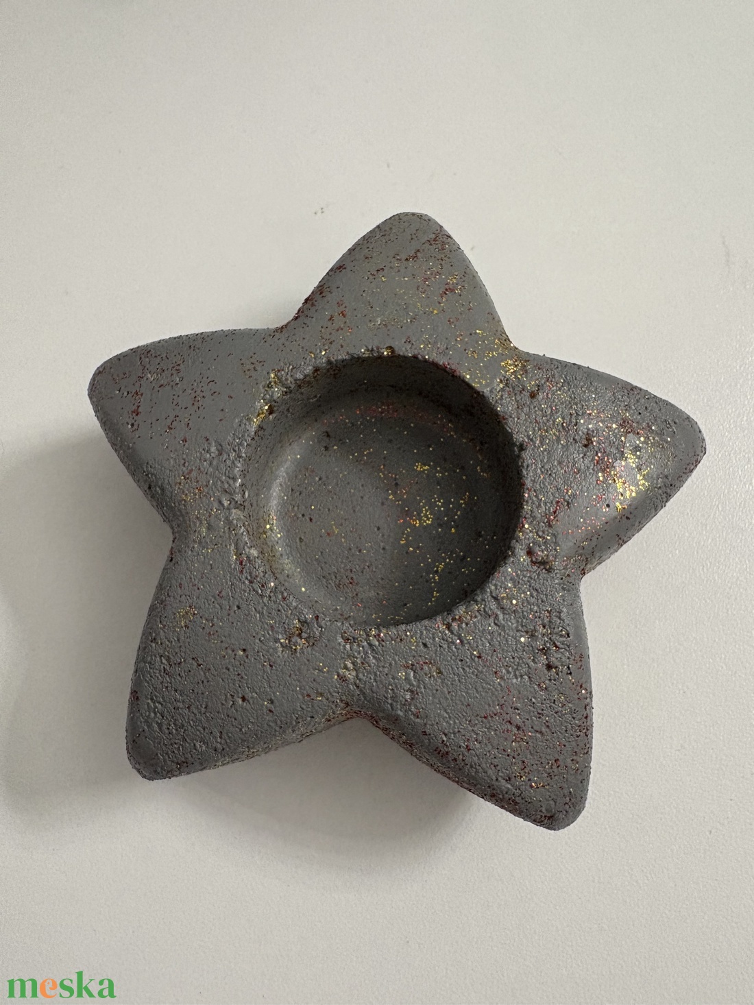 Csillag formájú beton mécsestartó - otthon & életmód - gyertya, illat, aroma - mécses és mécsestartó - Meska.hu