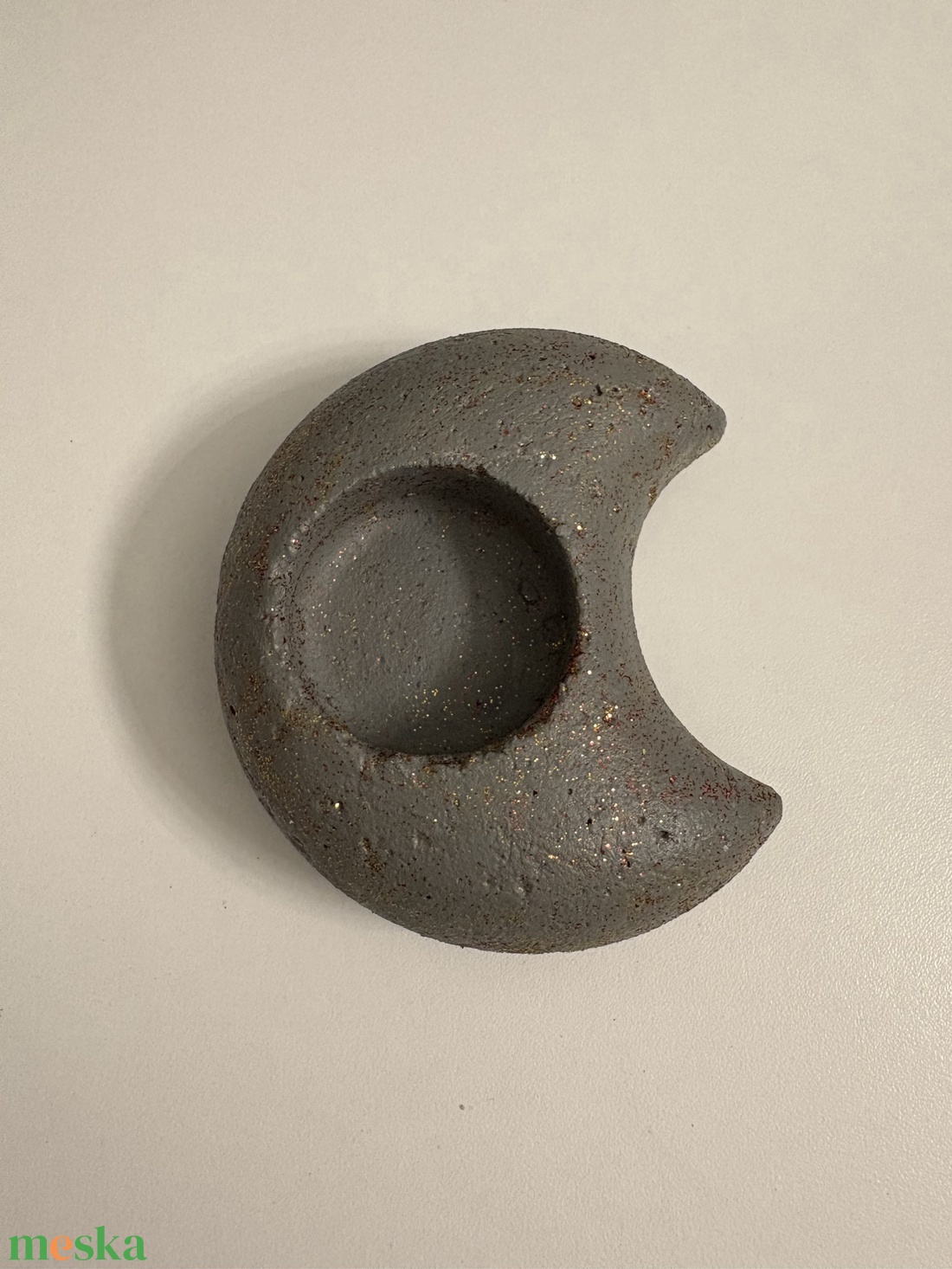 Hold formájú beton mécsestartó - otthon & életmód - gyertya, illat, aroma - mécses és mécsestartó - Meska.hu