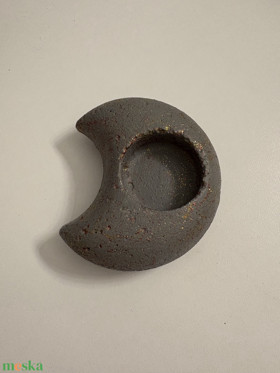 Hold formájú beton mécsestartó - otthon & életmód - gyertya, illat, aroma - mécses és mécsestartó - Meska.hu