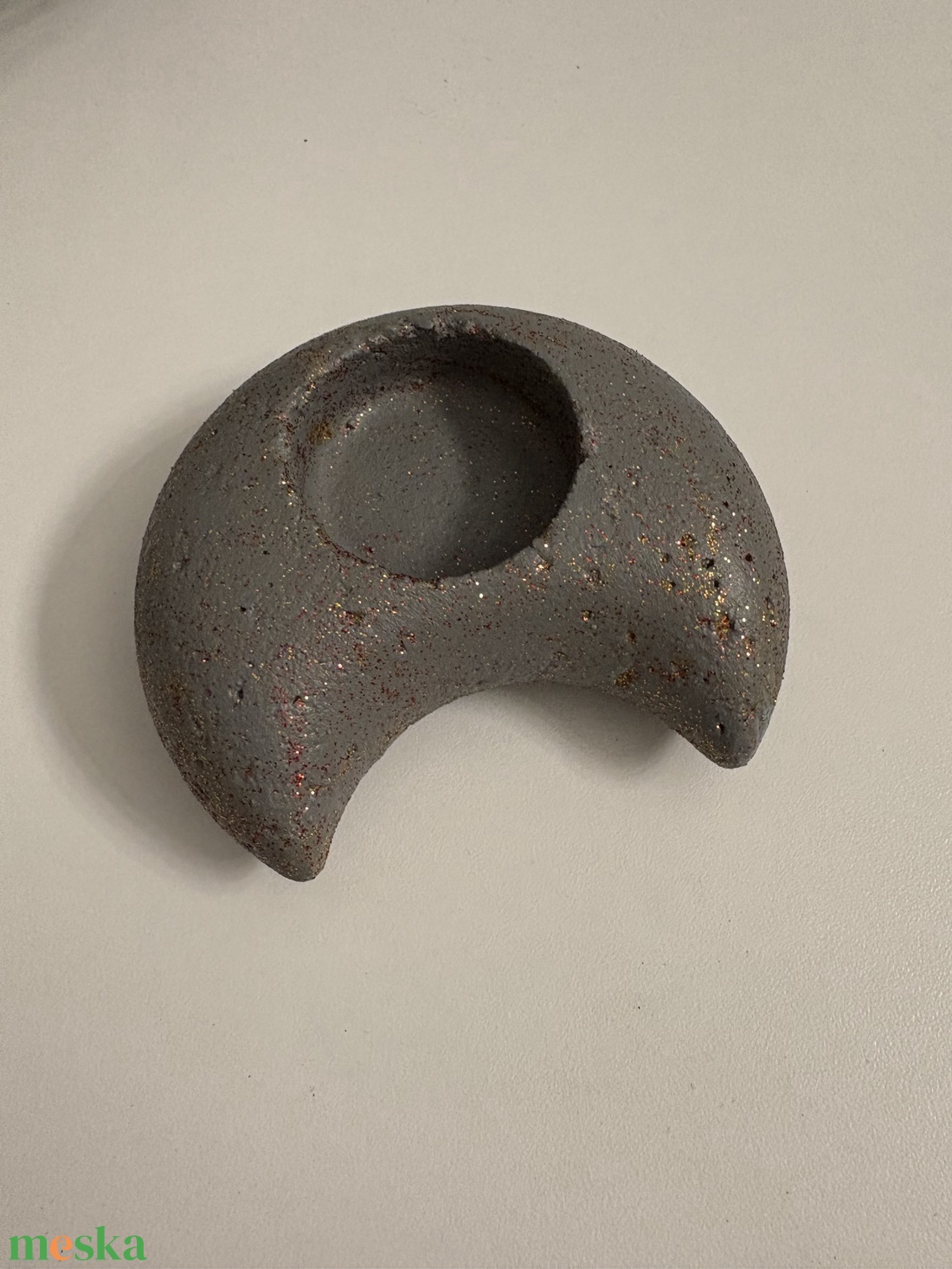 Hold formájú beton mécsestartó - otthon & életmód - gyertya, illat, aroma - mécses és mécsestartó - Meska.hu