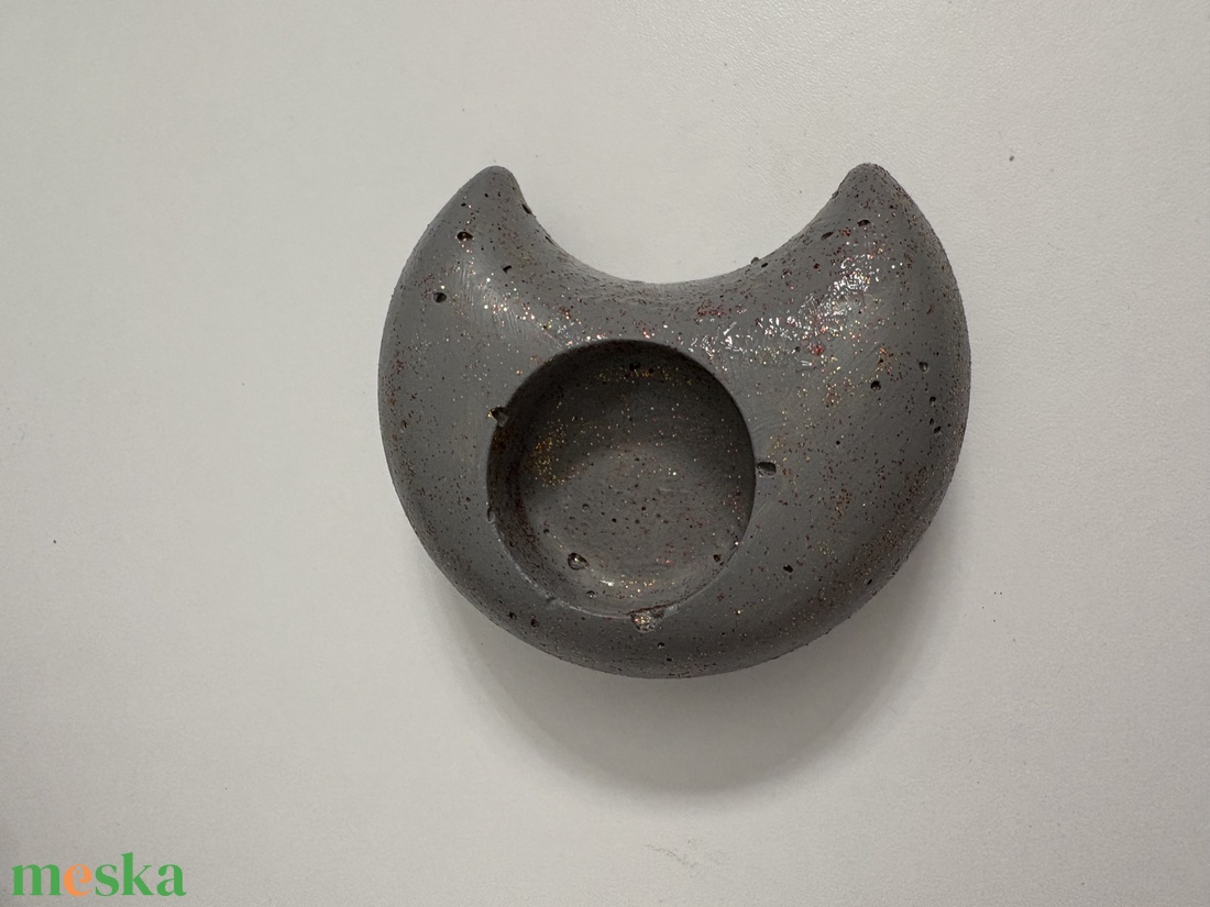 Hold formájú beton mécsestartó - otthon & életmód - gyertya, illat, aroma - mécses és mécsestartó - Meska.hu