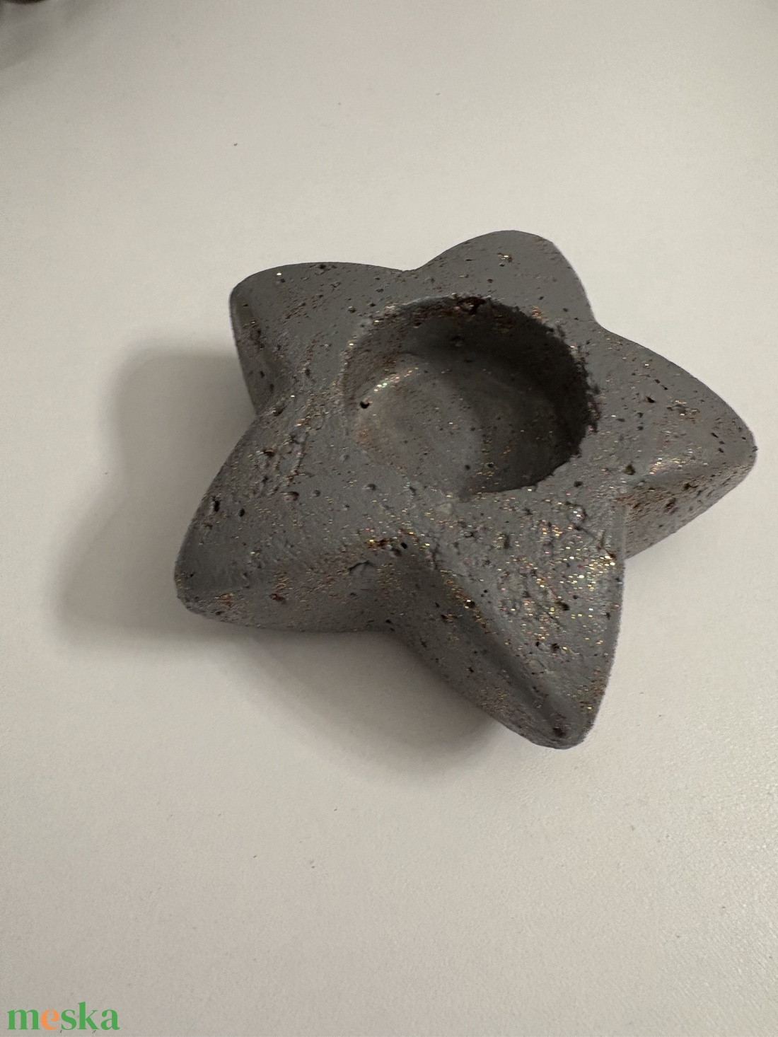 Csillag formájú beton mécsestartó - otthon & életmód - gyertya, illat, aroma - mécses és mécsestartó - Meska.hu