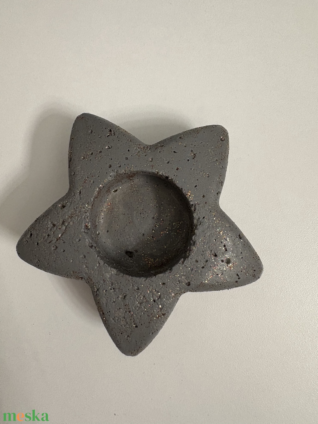 Csillag formájú beton mécsestartó - otthon & életmód - gyertya, illat, aroma - mécses és mécsestartó - Meska.hu