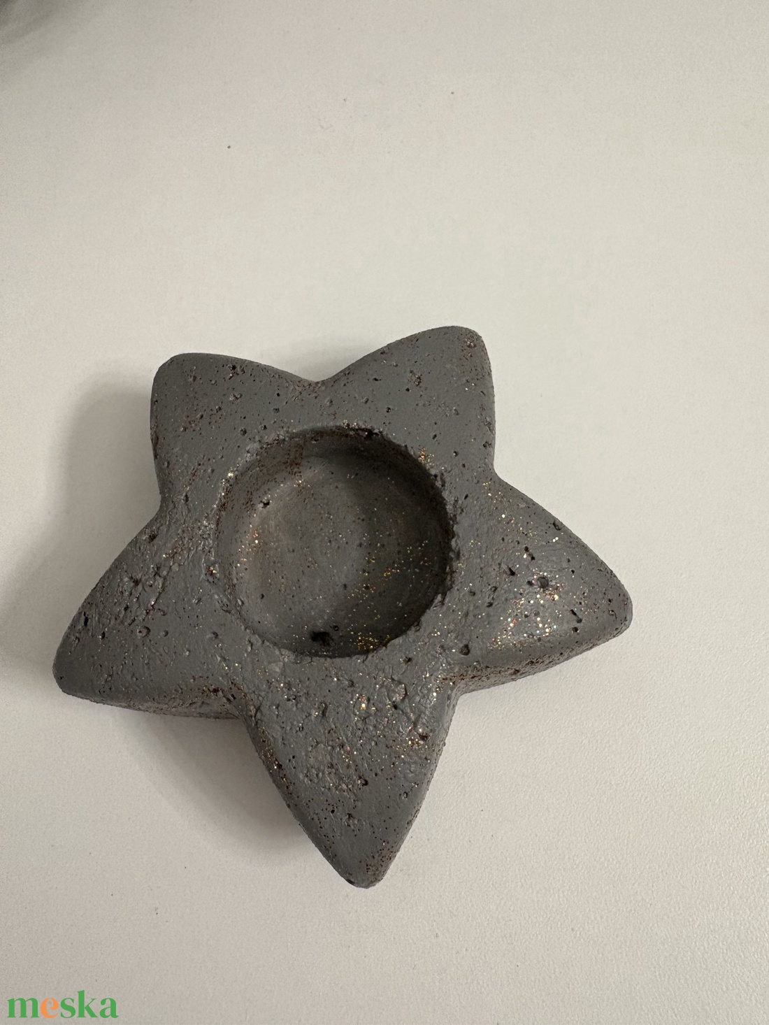 Csillag formájú beton mécsestartó - otthon & életmód - gyertya, illat, aroma - mécses és mécsestartó - Meska.hu