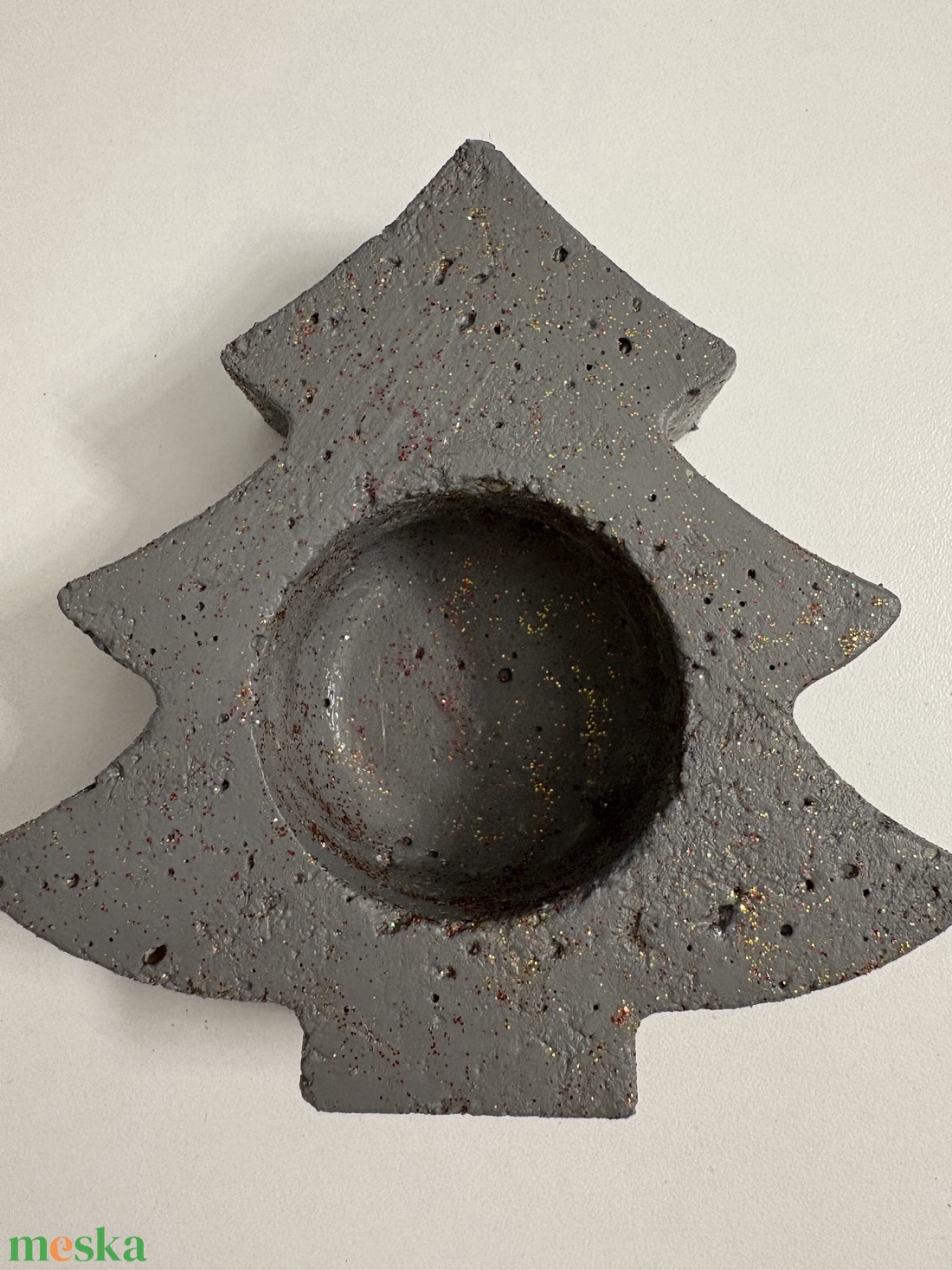 Fenyőfa formájú beton mécsestartó - otthon & életmód - gyertya, illat, aroma - mécses és mécsestartó - Meska.hu