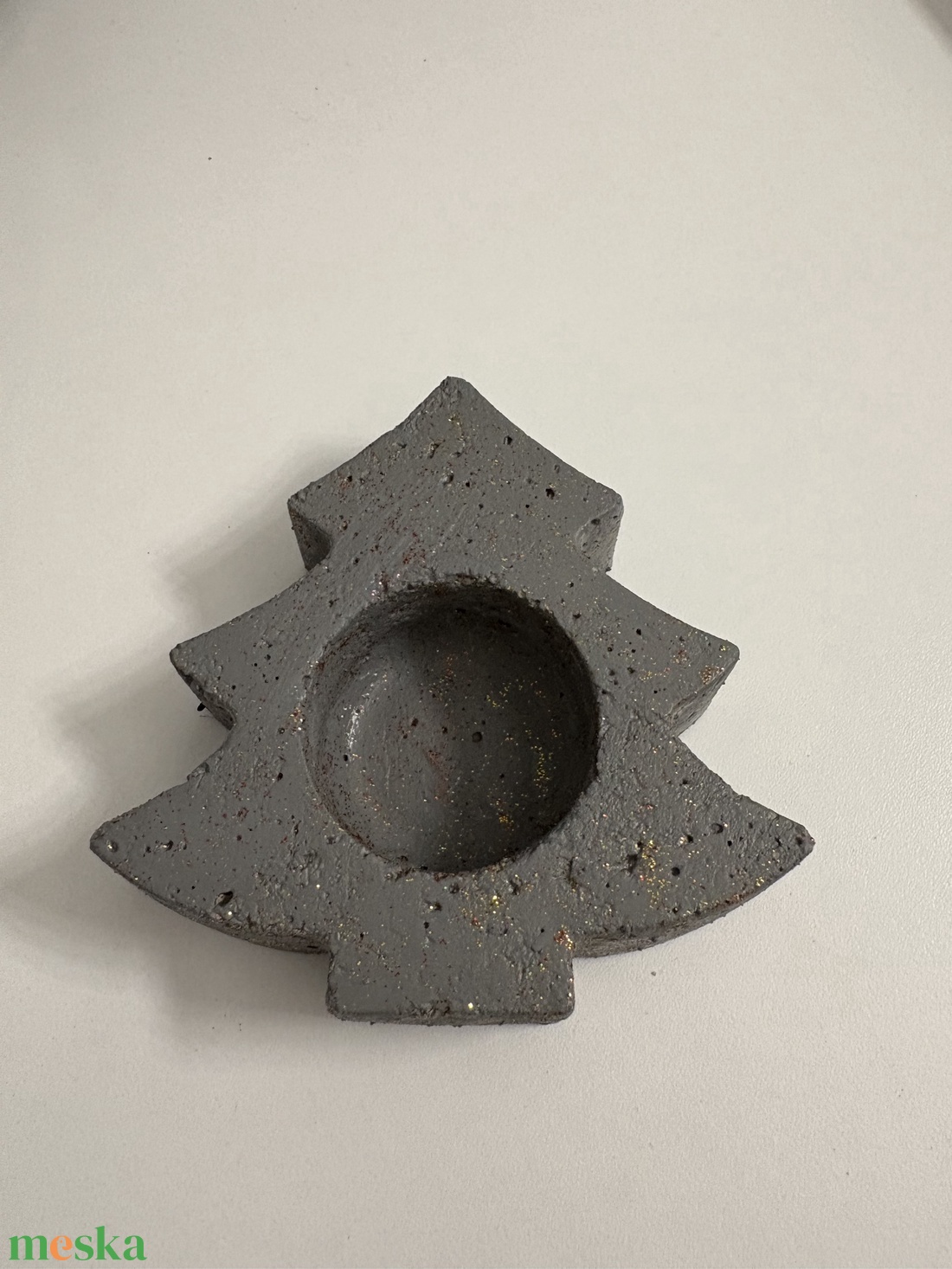 Fenyőfa formájú beton mécsestartó - otthon & életmód - gyertya, illat, aroma - mécses és mécsestartó - Meska.hu