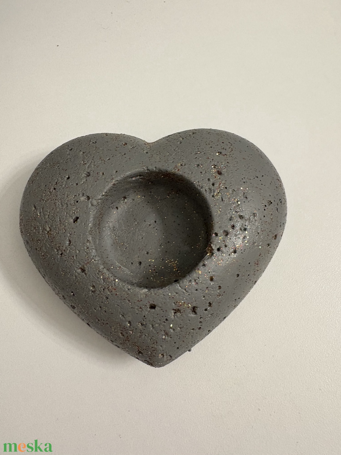 Szív beton mécsestartó - otthon & életmód - gyertya, illat, aroma - mécses és mécsestartó - Meska.hu
