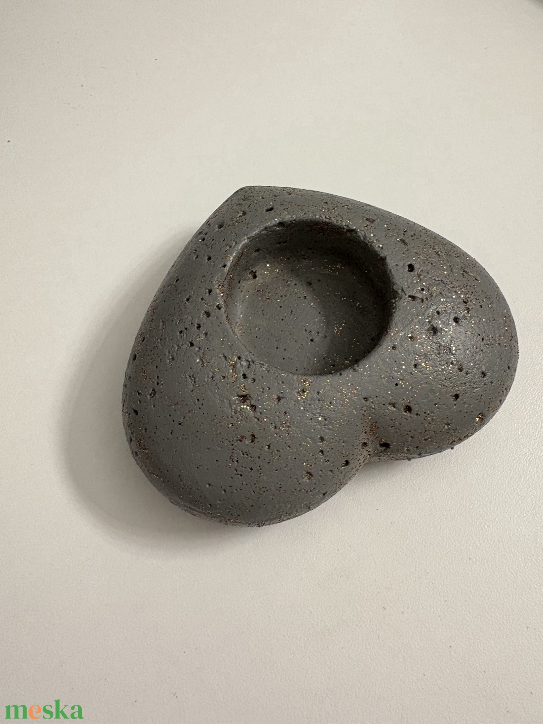 Szív beton mécsestartó - otthon & életmód - gyertya, illat, aroma - mécses és mécsestartó - Meska.hu