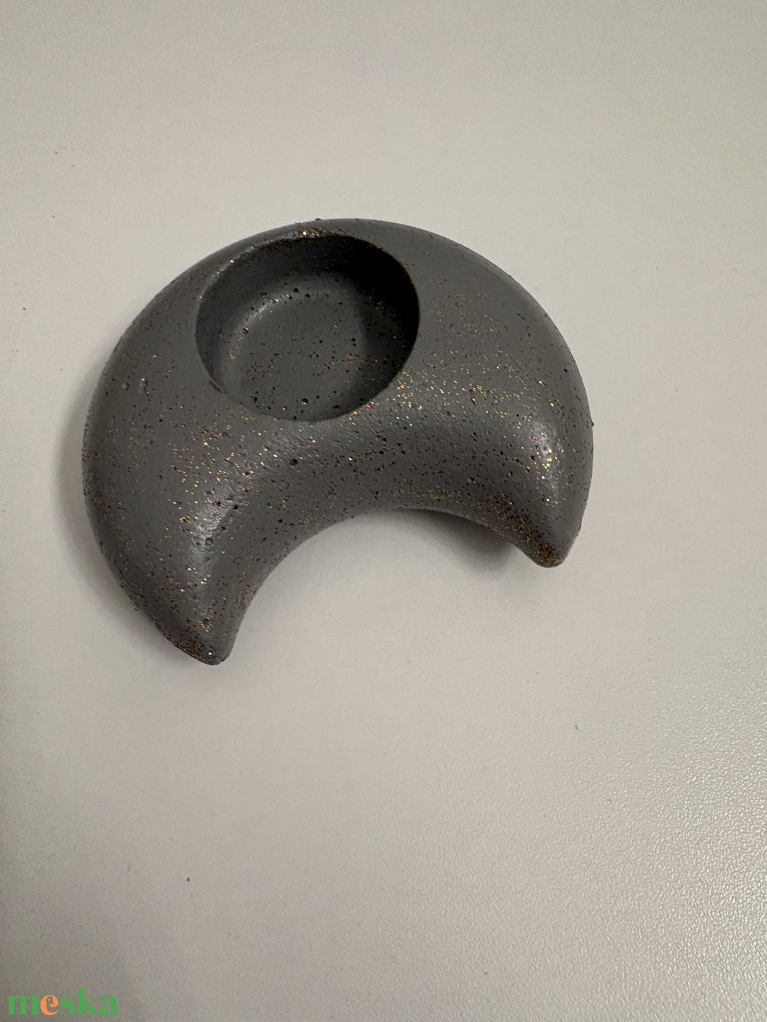 Hold formájú beton mécsestartó - otthon & életmód - gyertya, illat, aroma - mécses és mécsestartó - Meska.hu