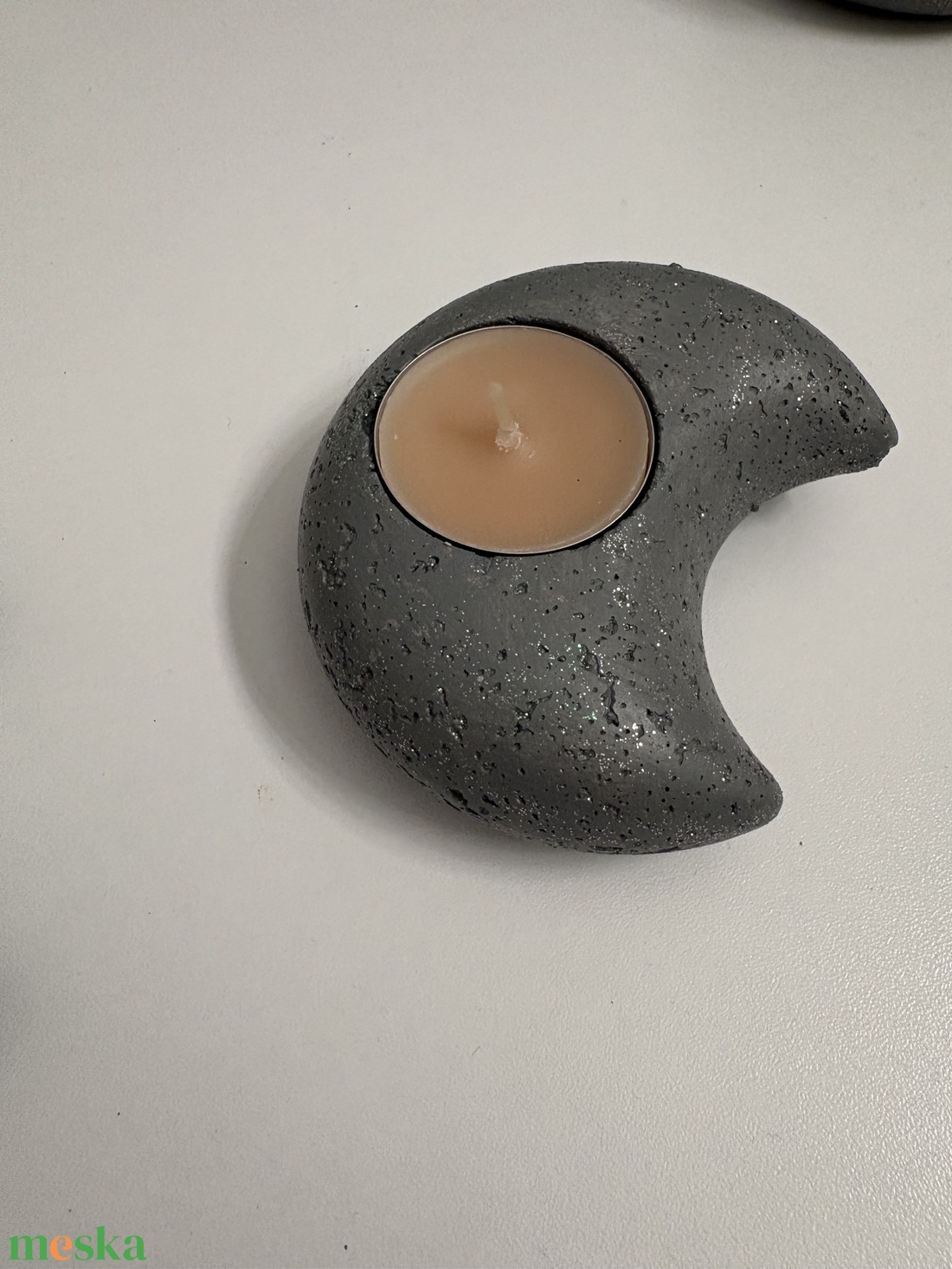 Hold formájú beton mécsestartó - otthon & életmód - gyertya, illat, aroma - mécses és mécsestartó - Meska.hu