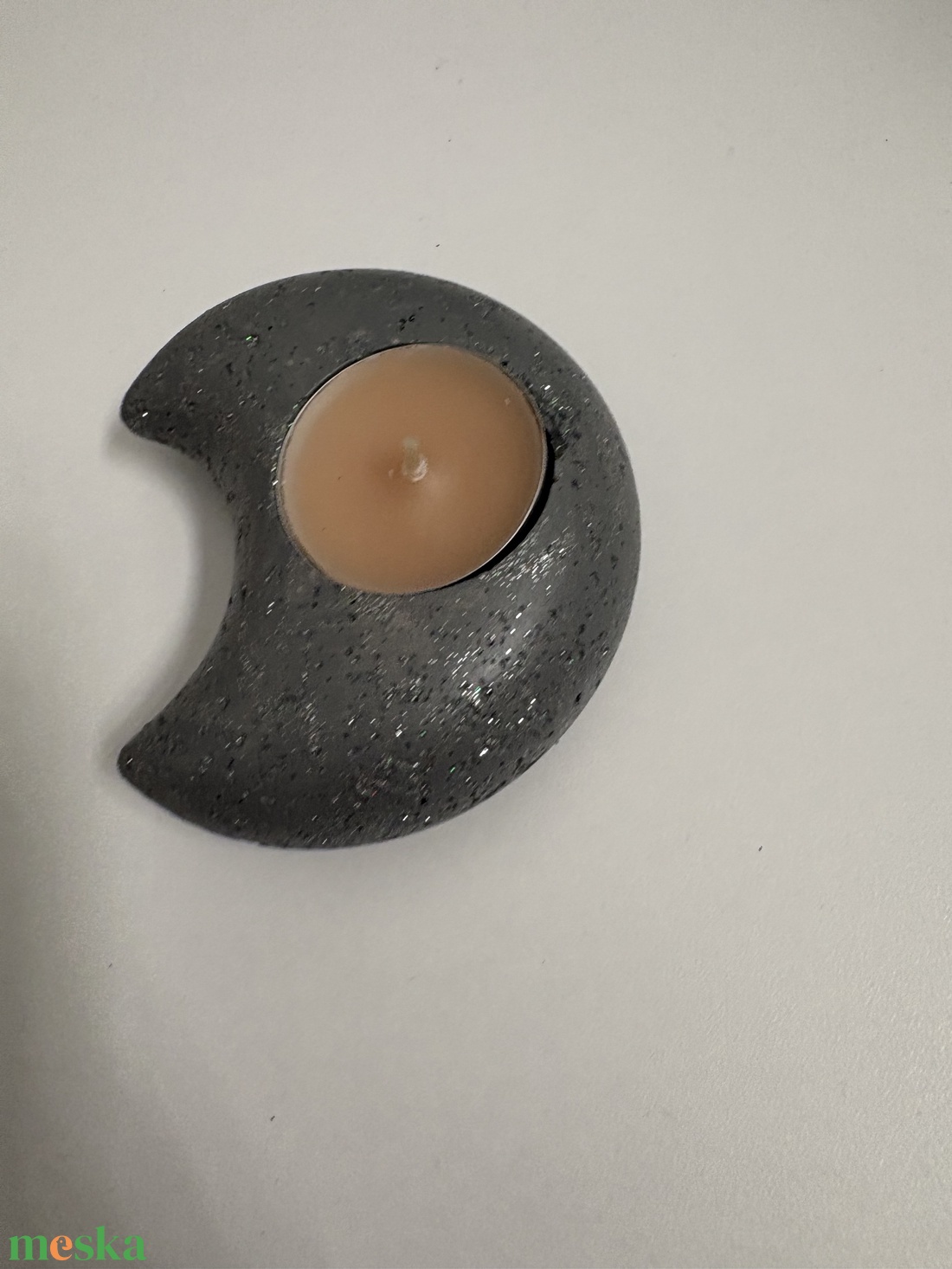 Hold formájú beton mécsestartó - otthon & életmód - gyertya, illat, aroma - mécses és mécsestartó - Meska.hu