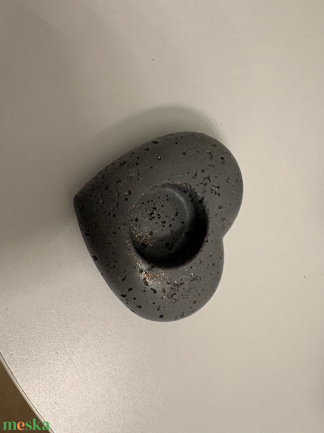 Szív formájú beton mécsestartó - otthon & életmód - gyertya, illat, aroma - mécses és mécsestartó - Meska.hu