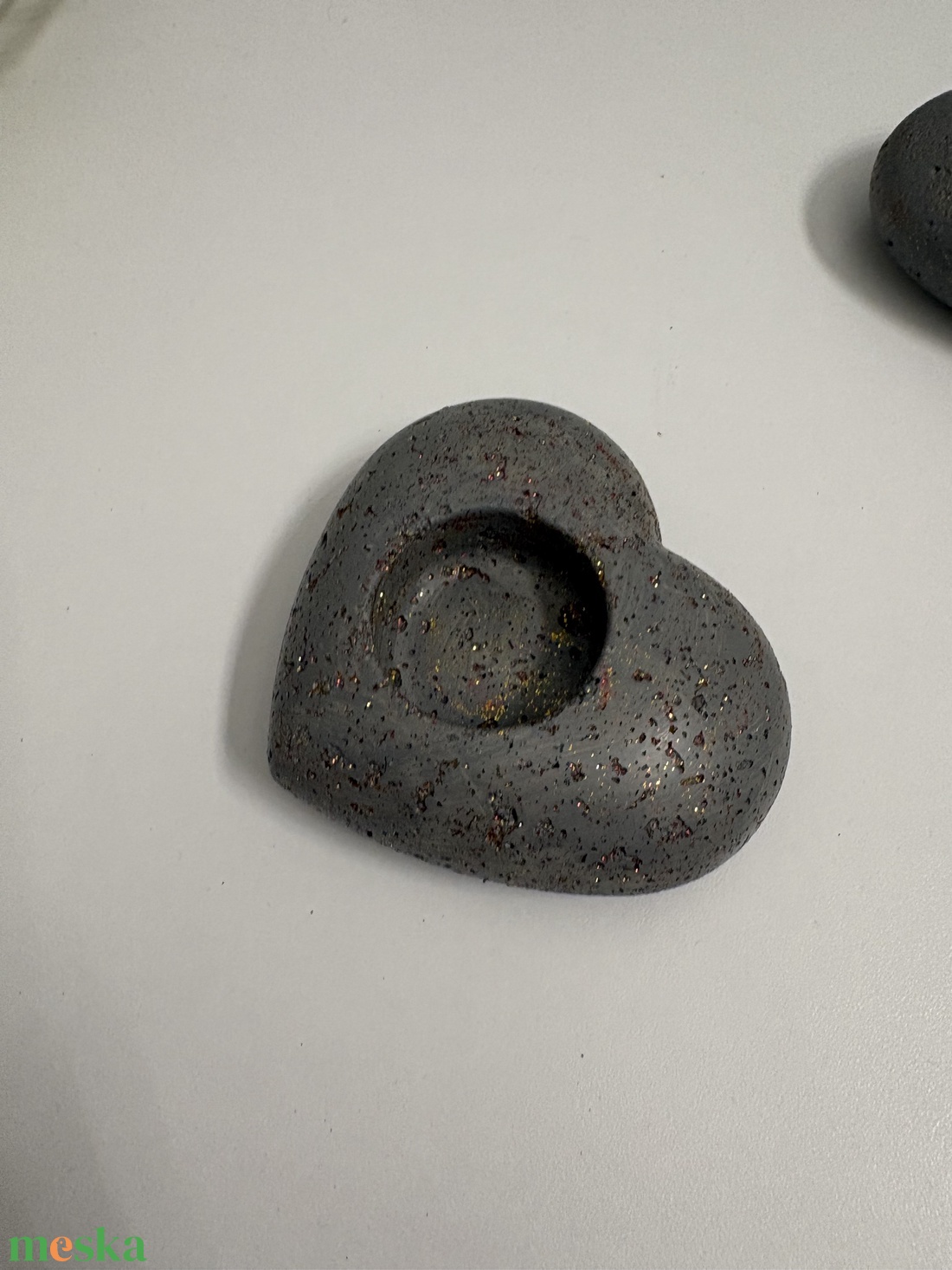 Szív formájú beton mécsestartó - otthon & életmód - gyertya, illat, aroma - mécses és mécsestartó - Meska.hu