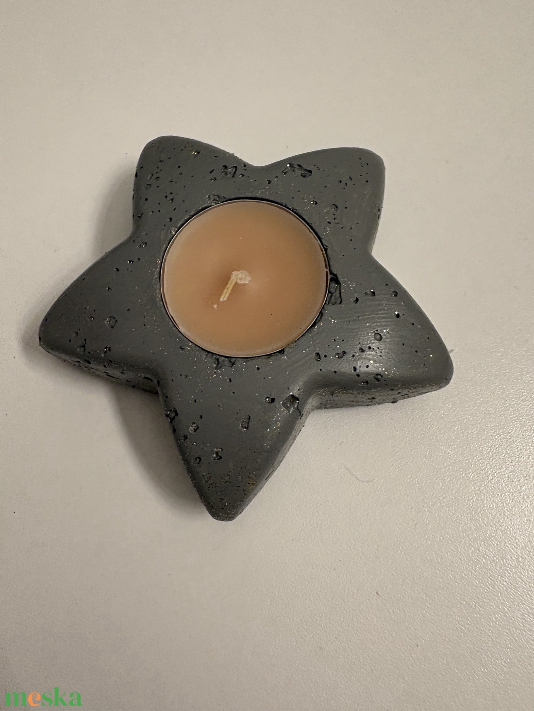 Csillag formájú beton mécsestartó - otthon & életmód - gyertya, illat, aroma - mécses és mécsestartó - Meska.hu