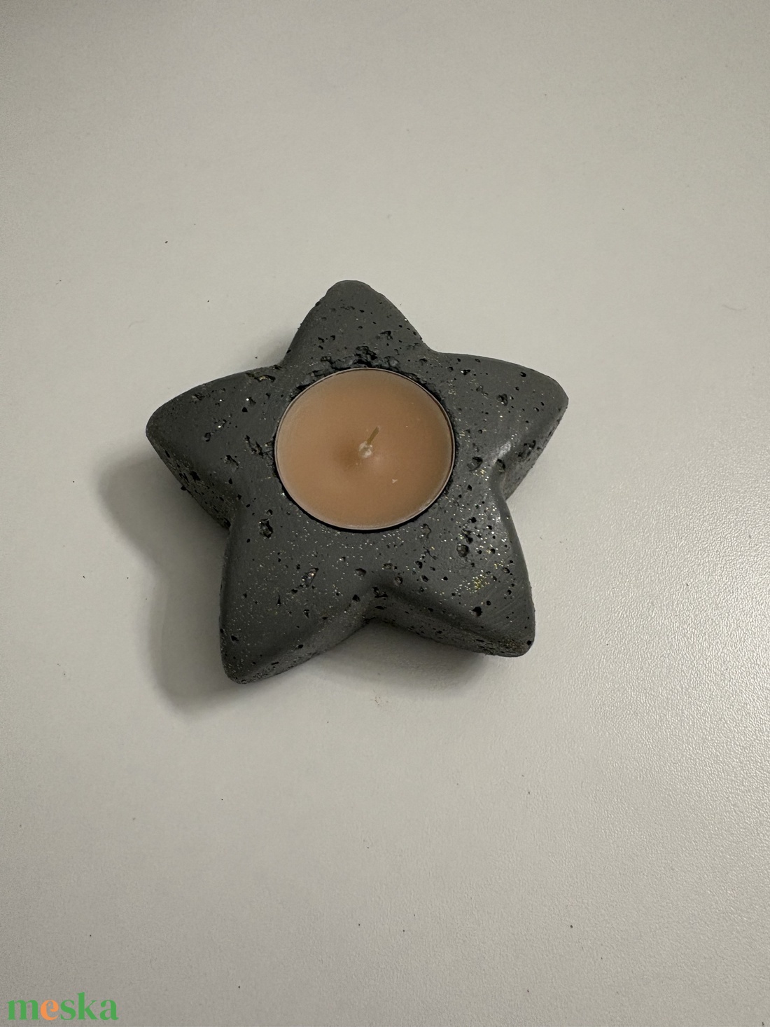 Csillag formájú beton mécsestartó - otthon & életmód - gyertya, illat, aroma - mécses és mécsestartó - Meska.hu