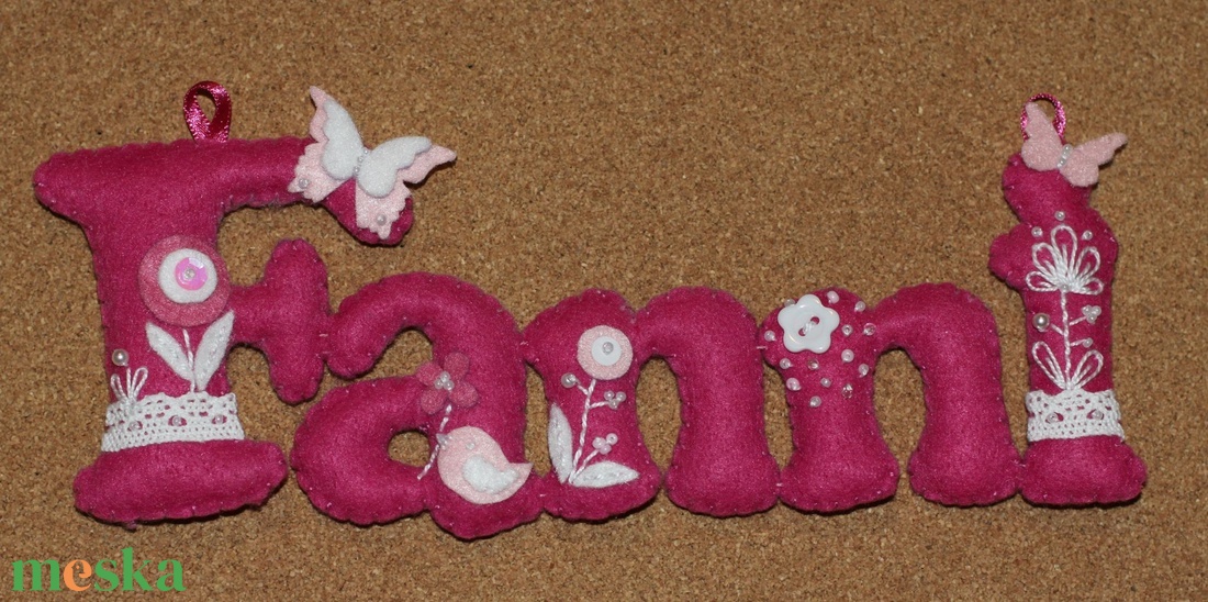 Filc név felirat - otthon & életmód - babaszoba, gyerekszoba - babaszoba dekoráció - Meska.hu