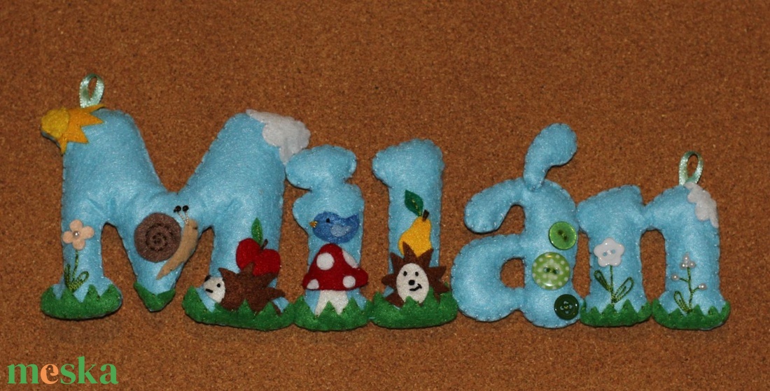 Filc név felirat - otthon & életmód - babaszoba, gyerekszoba - babaszoba dekoráció - Meska.hu