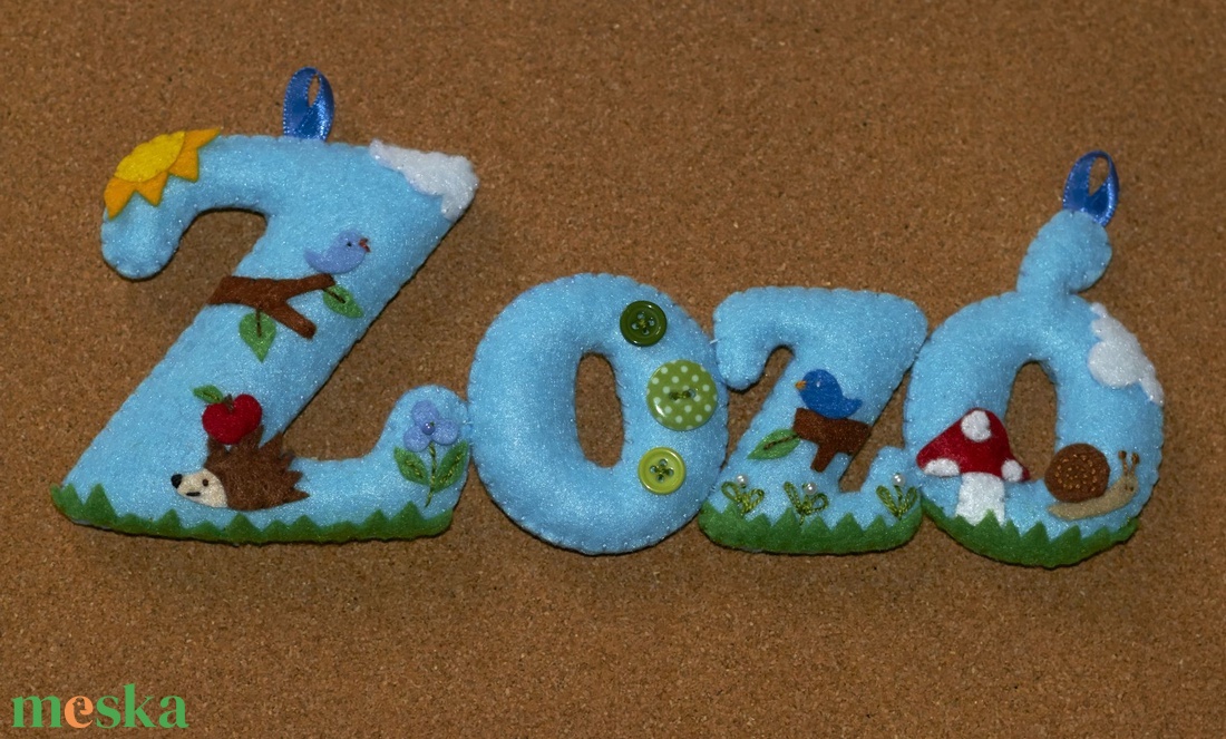 Filc név felirat - otthon & életmód - babaszoba, gyerekszoba - babaszoba dekoráció - Meska.hu