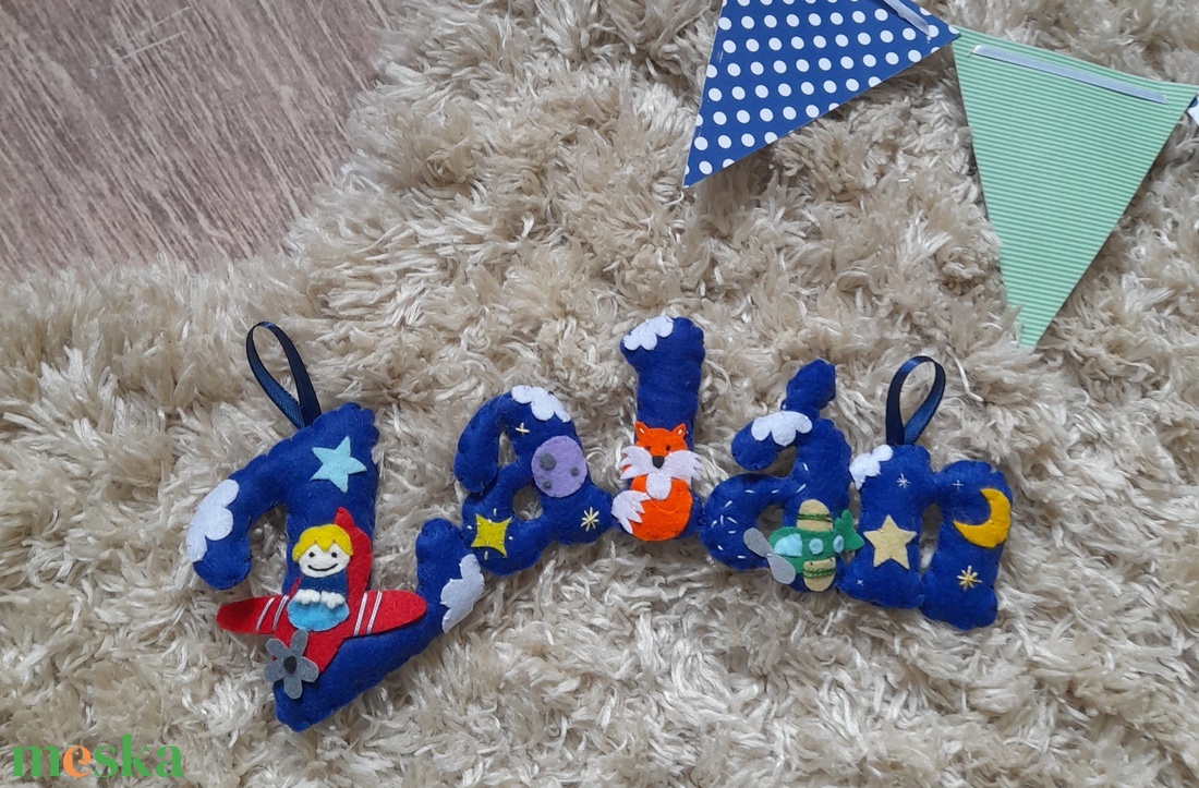 Filc név felirat - otthon & életmód - babaszoba, gyerekszoba - babaszoba dekoráció - Meska.hu