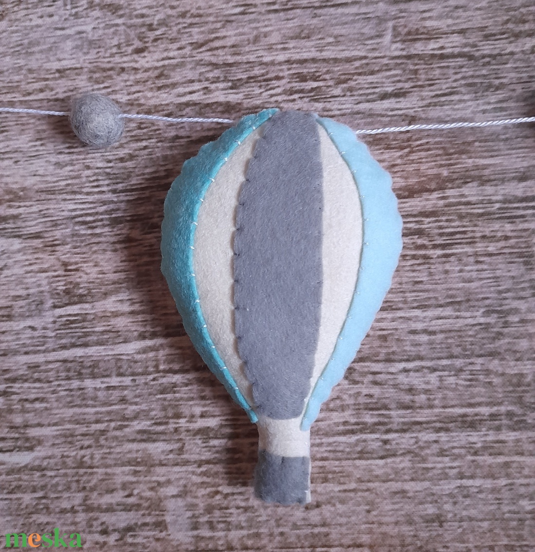 Hőlégballonos füzér/girland - kék - otthon & életmód - babaszoba, gyerekszoba - babaszoba dekoráció - Meska.hu