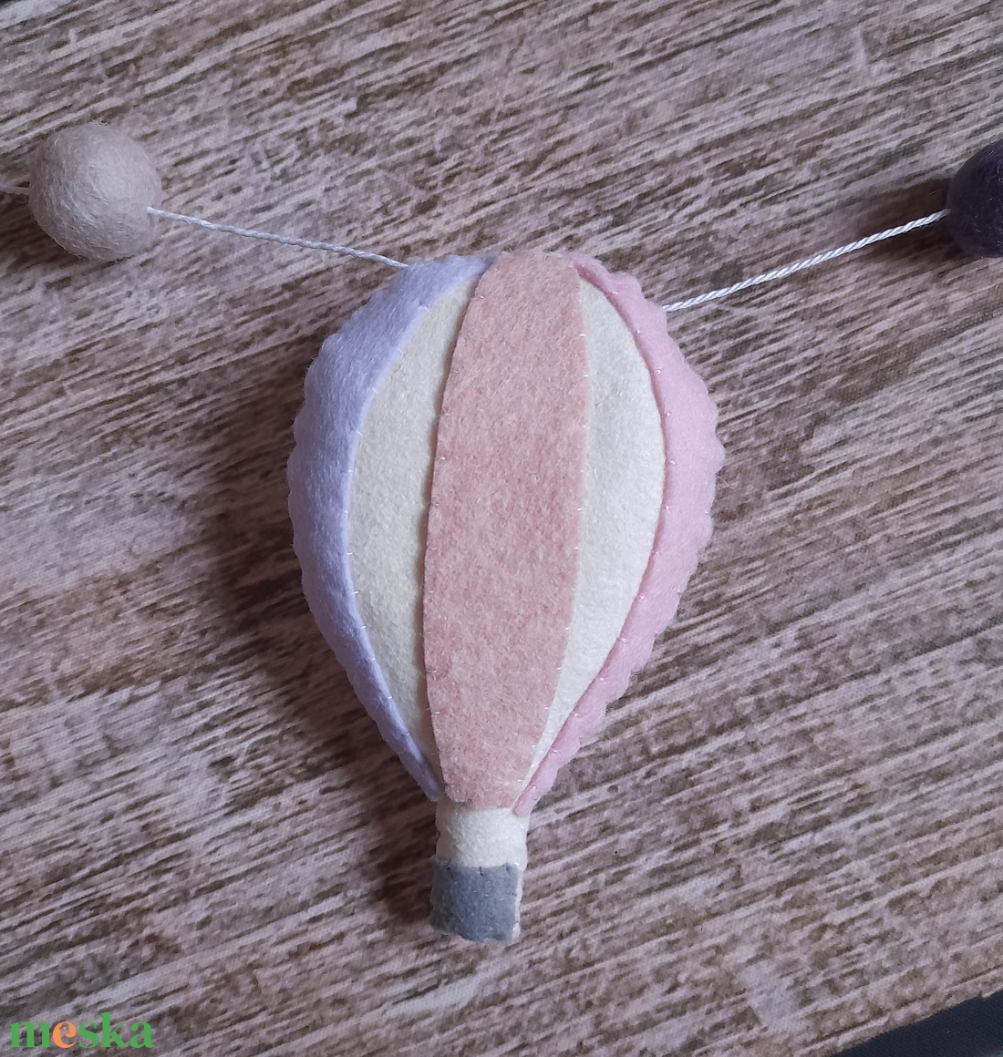 Hőlégballonos füzér/girland - rózsaszín - otthon & életmód - babaszoba, gyerekszoba - babaszoba dekoráció - Meska.hu