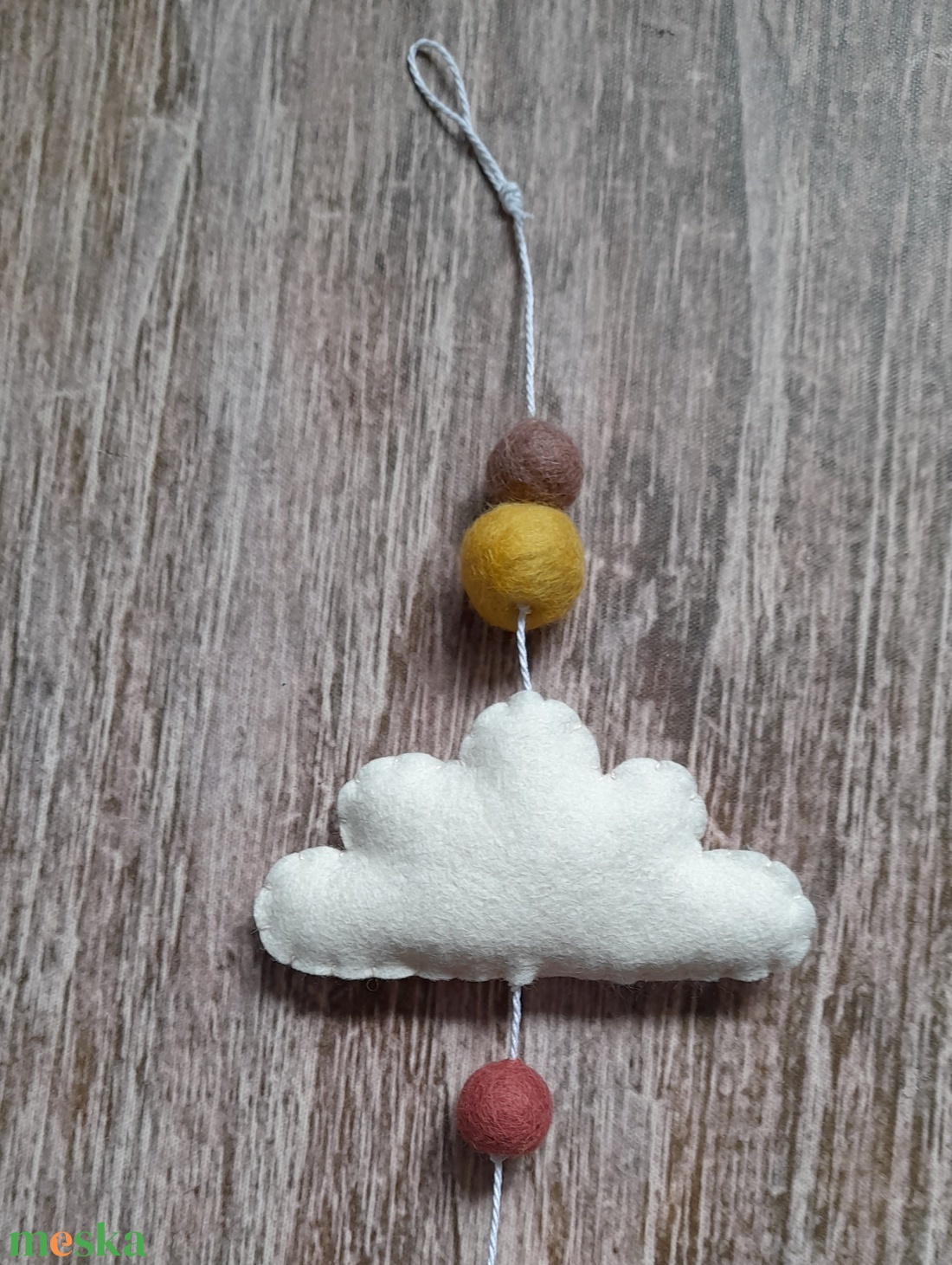 Hőlégballonos-felhős-holdacskás füzér/girland - otthon & életmód - babaszoba, gyerekszoba - babaszoba dekoráció - Meska.hu