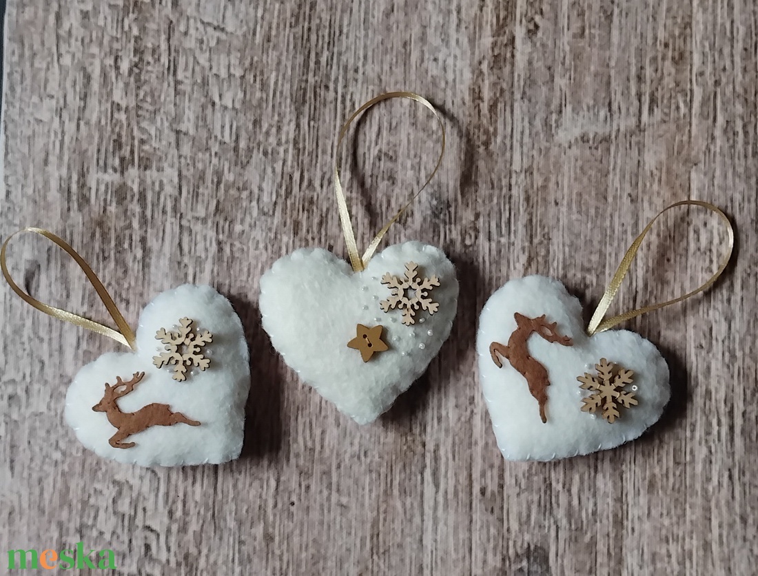 Szarvasos karácsonyfadísz szett - karácsony - karácsonyi lakásdekoráció - karácsonyfadíszek - Meska.hu